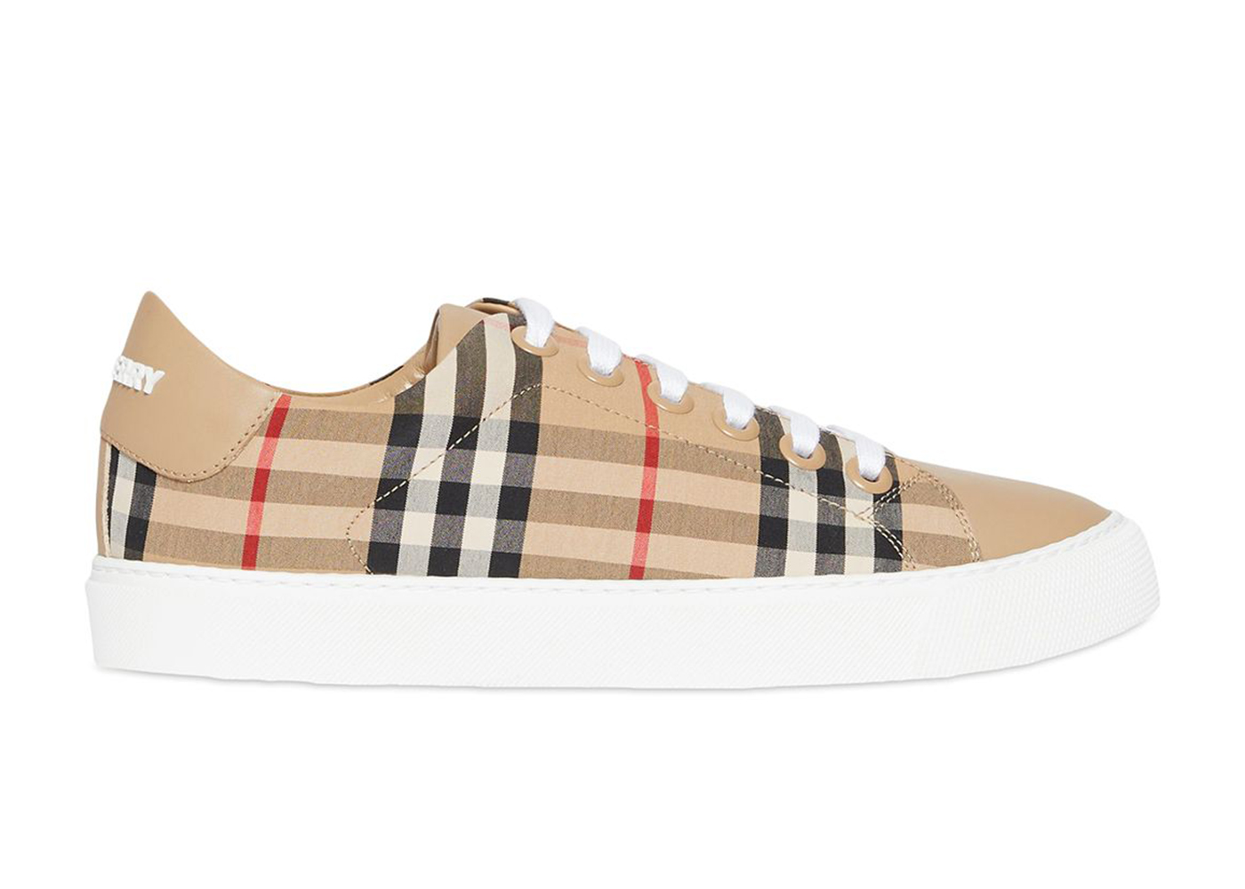 Burberry Bio-based Sole Vintage Check and Leather Sneakers Archive Beige (W) - vstockx