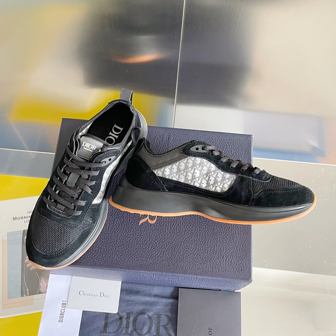 Dior B25 Runner Black Oblique Suede - vstockx