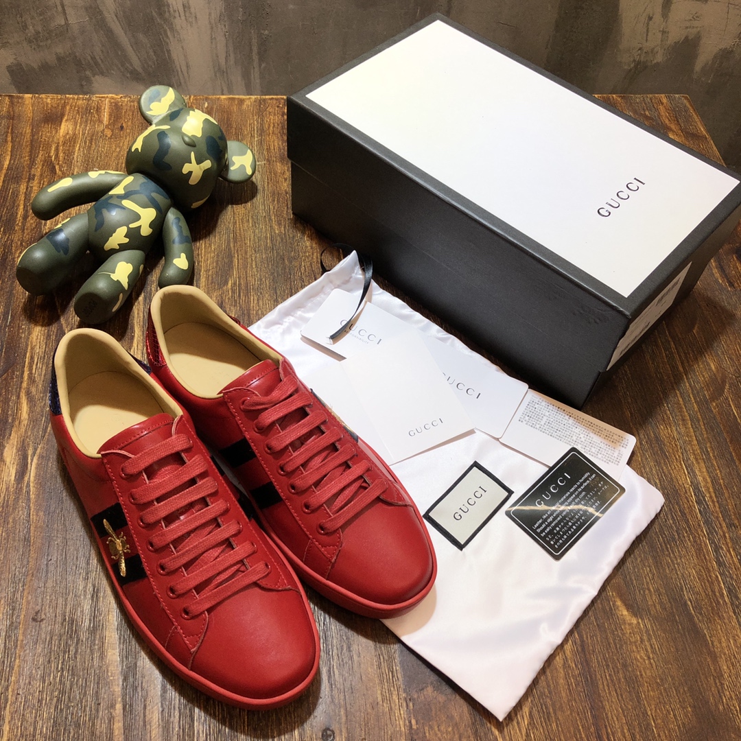 Gucci Ace Embroidered Bee - vstockx