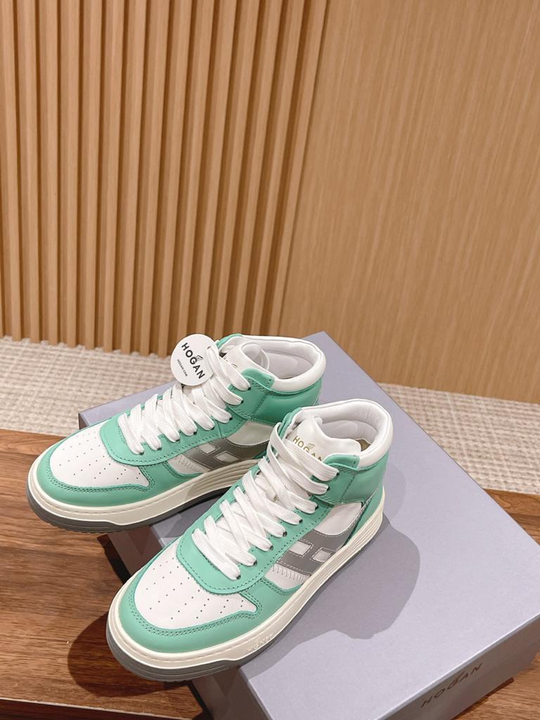 Hogan H630 High Top White Green Silver - vstockx