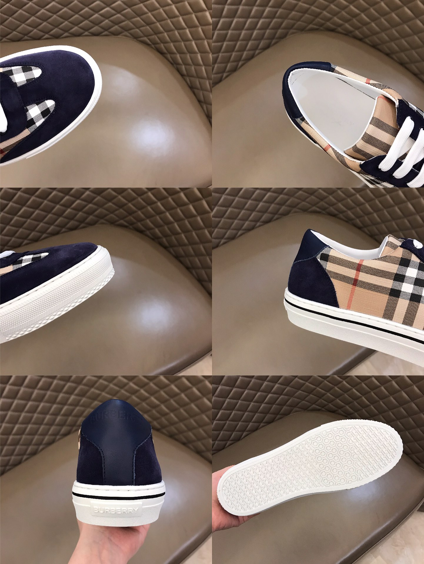 Burberry Perforated Check Sneaker 53 - vstockx