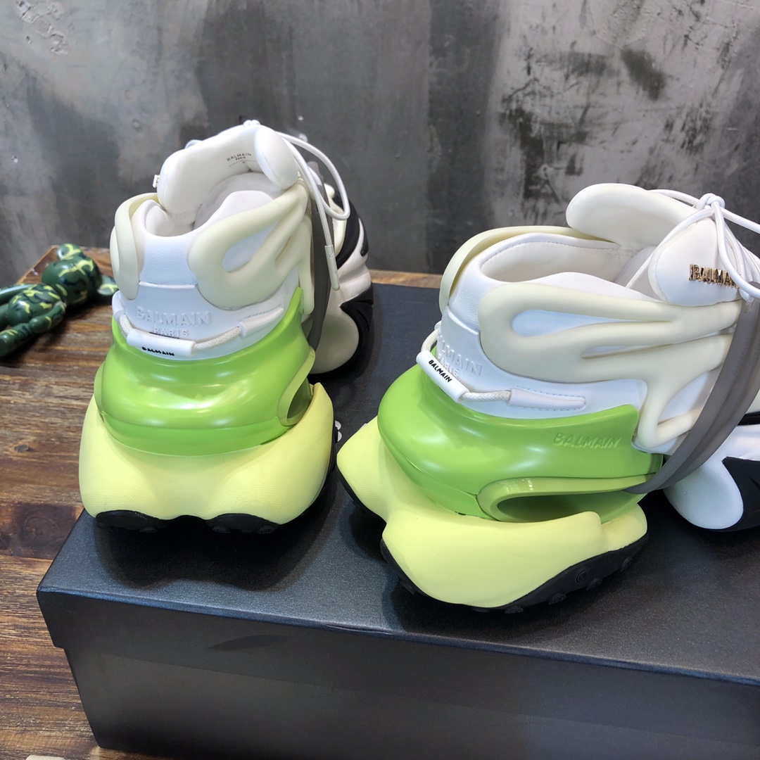 Balmain Unicorn Low-Top White Yellow - vstockx