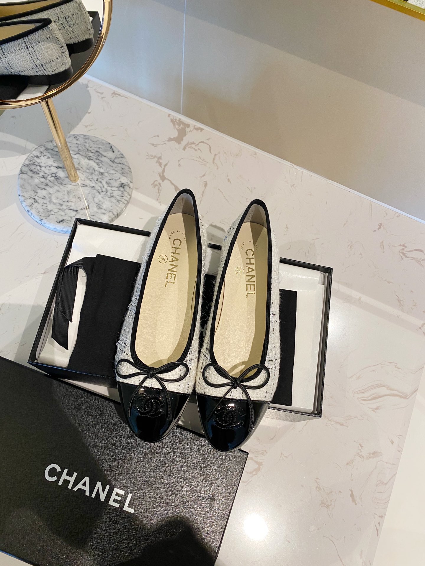 Chanel Ballerinas Fabric & Grosgrain 20 - vstockx