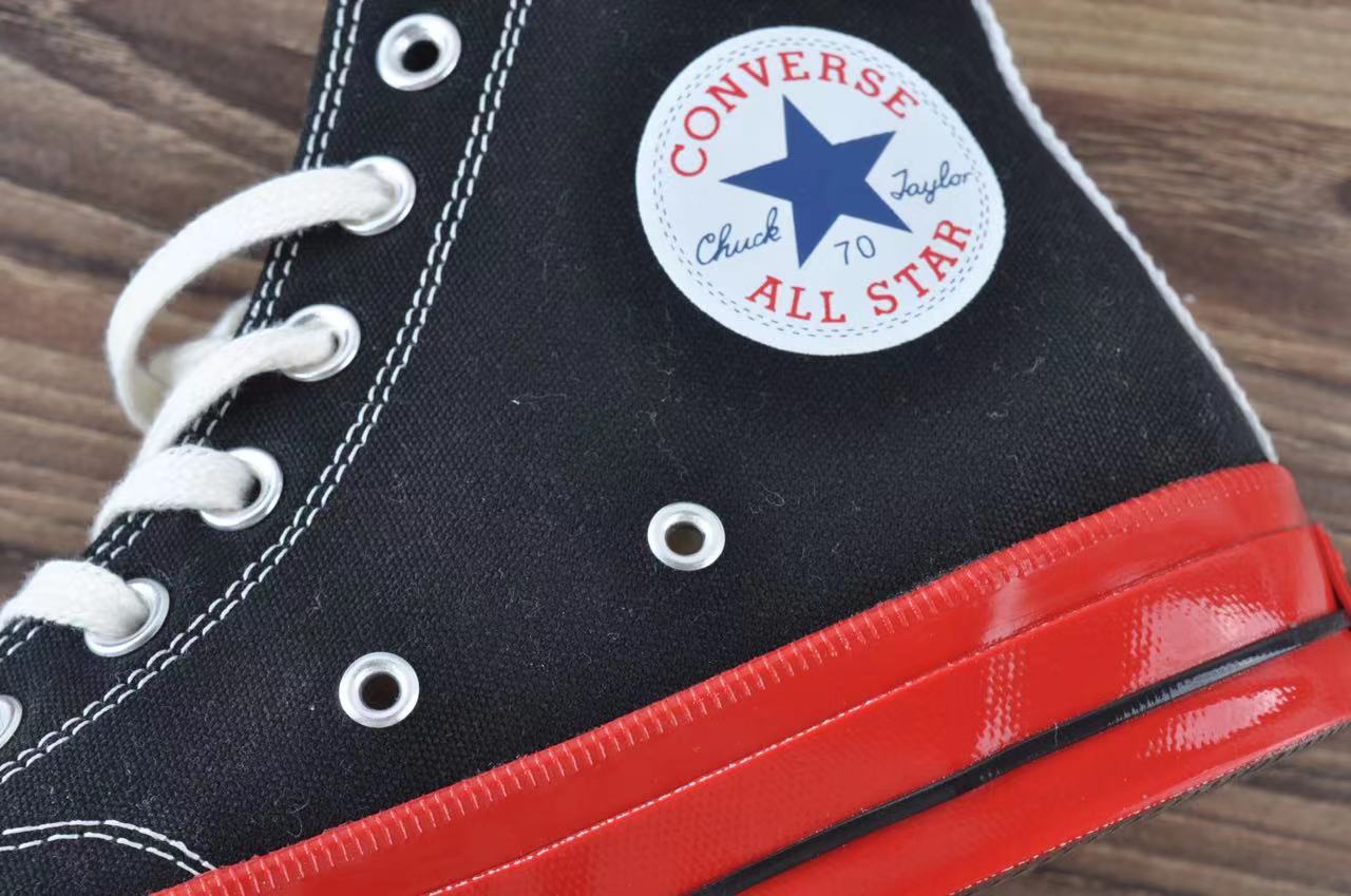 Converse Chuck Taylor All-Star 70 Hi Comme des Garcons PLAY Black Red Midsole - vstockx