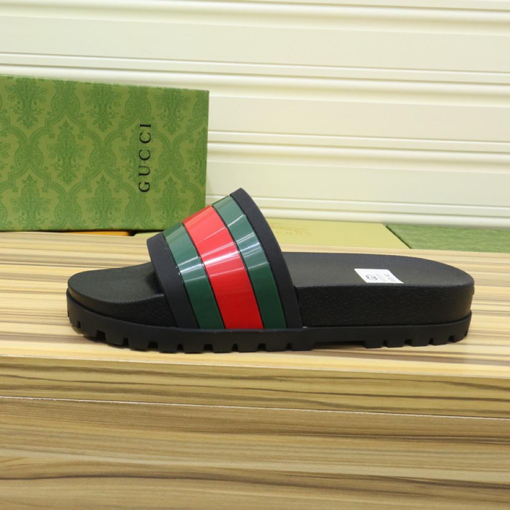 Gucci Web Slide Sandal Black - vstockx