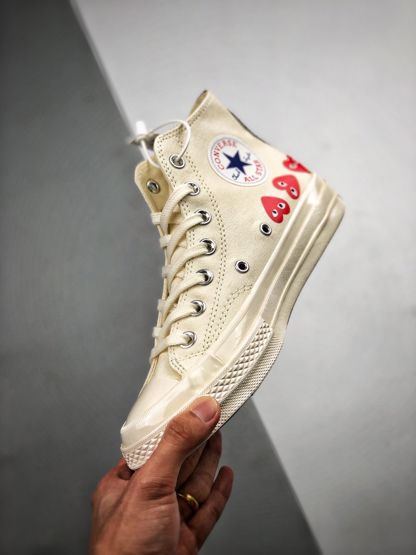 Converse Chuck Taylor All-Star 70s Hi Comme des Garcons Play Multi-Heart White - vstockx