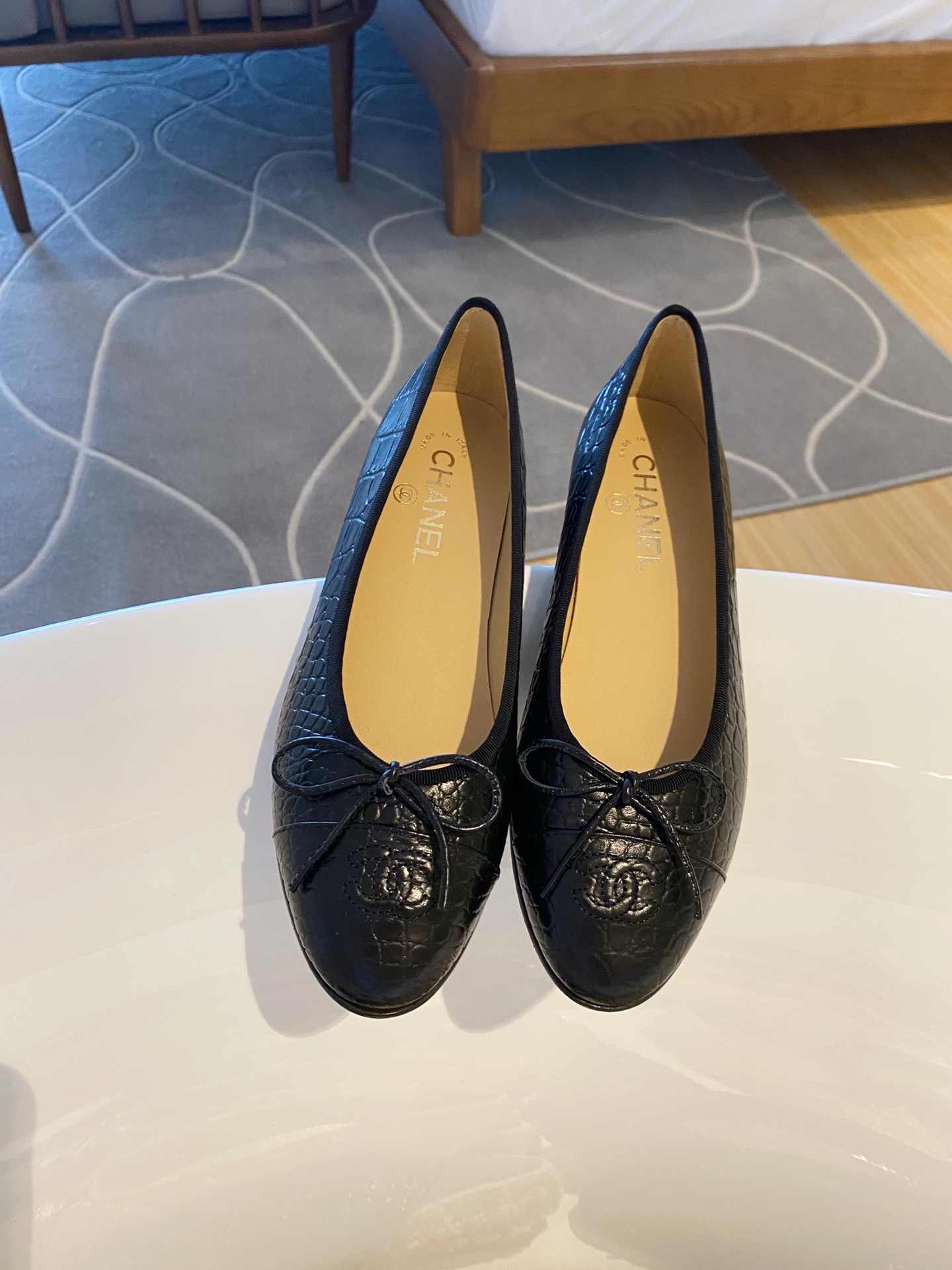 Chanel Ballerinas Fabric & Grosgrain 7 - vstockx