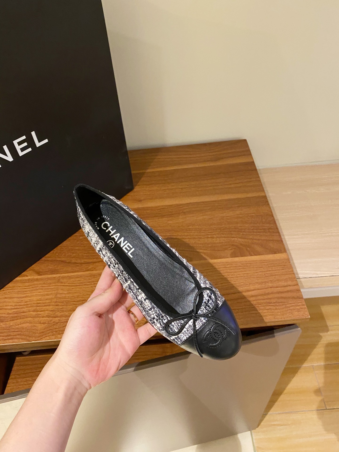 Chanel Ballerinas Fabric & Grosgrain 21 - vstockx