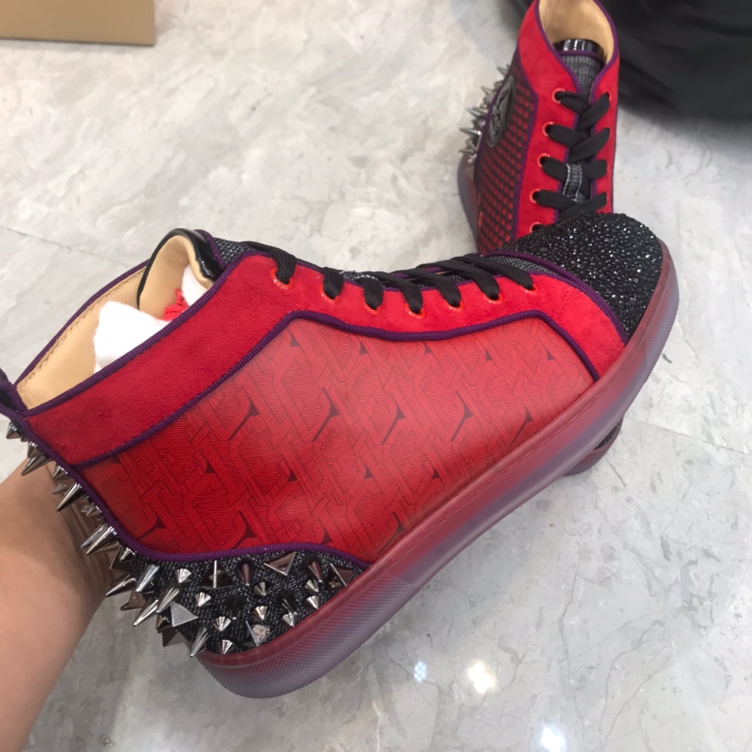 Christian Louboutin Louis Junior Spikes Orlato Flat Sneakers 21 - vstockx