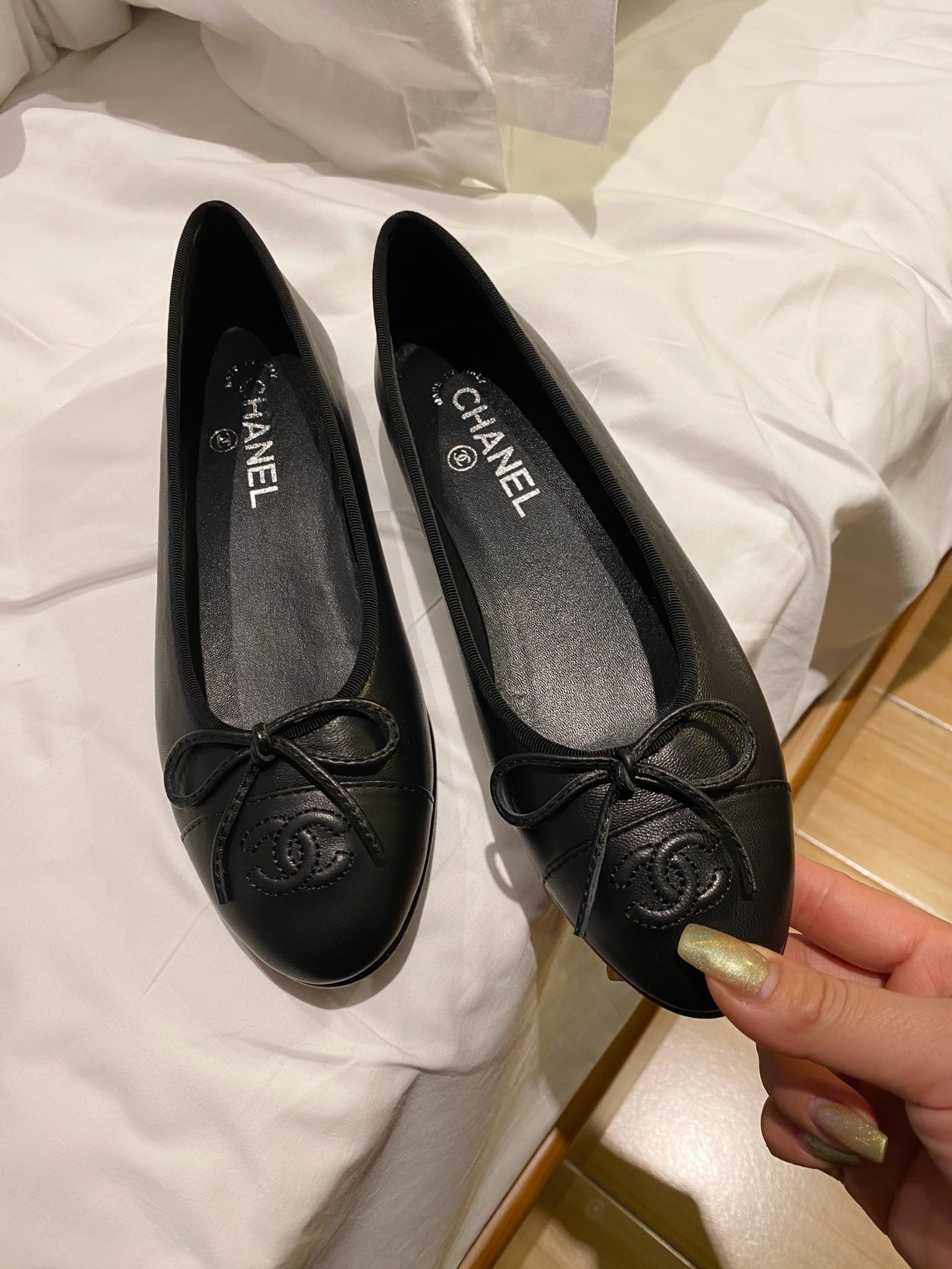 Chanel Ballerinas Fabric & Grosgrain 3 - vstockx