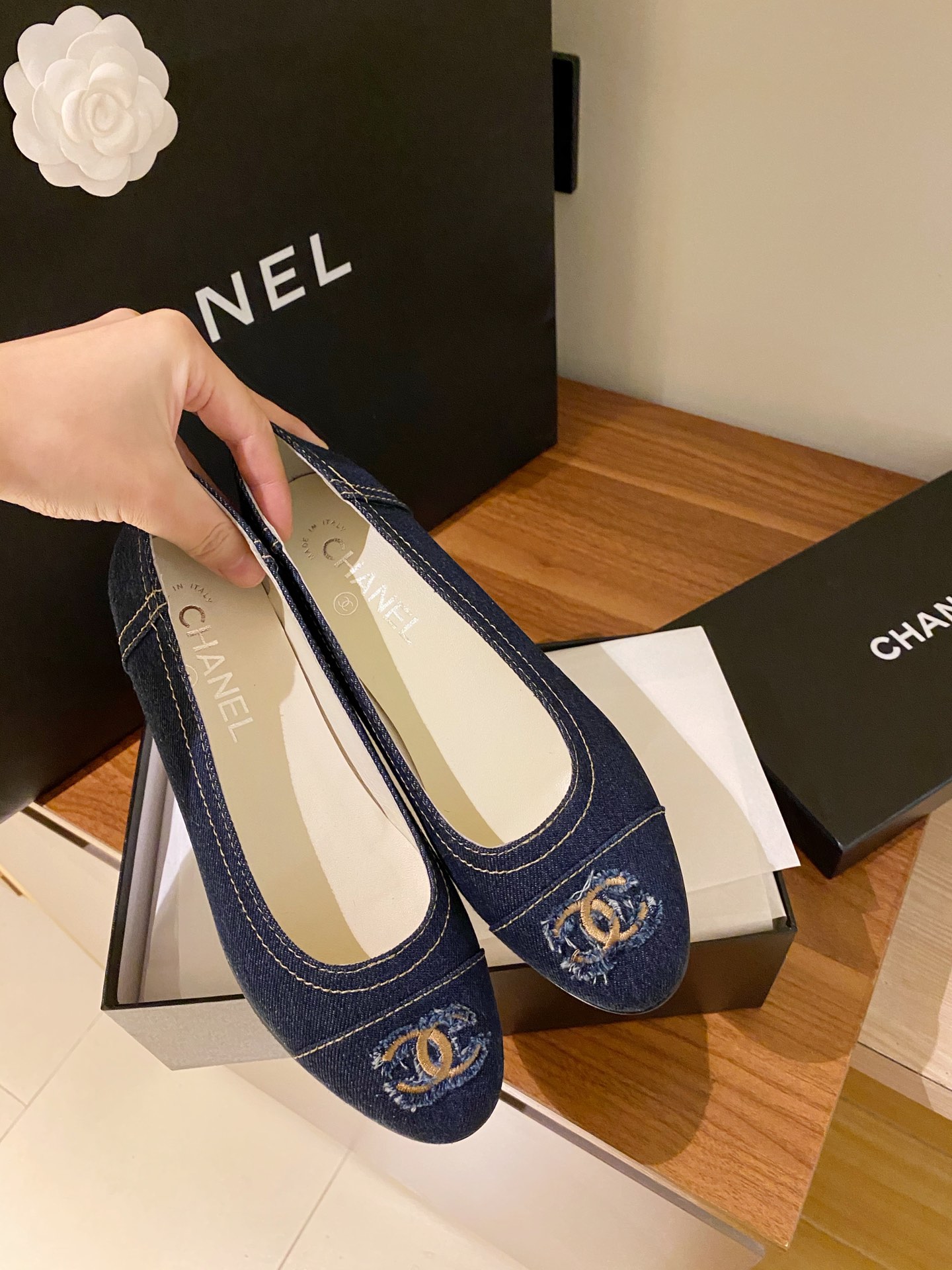 Chanel Ballerinas Fabric & Grosgrain 17 - vstockx