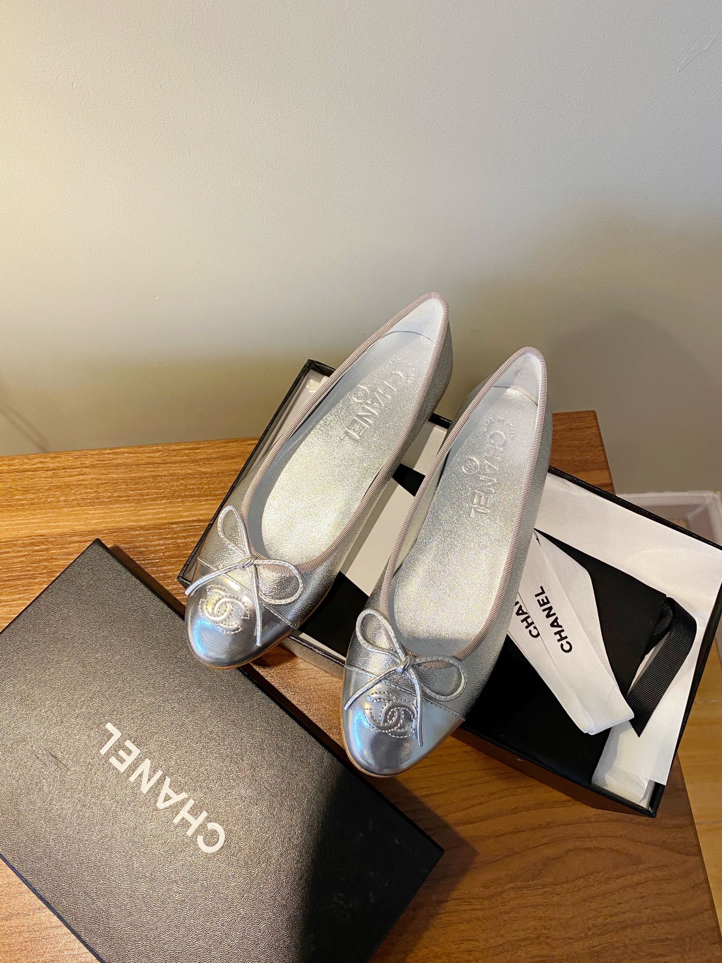 Chanel Ballerinas Fabric & Grosgrain 9 - vstockx