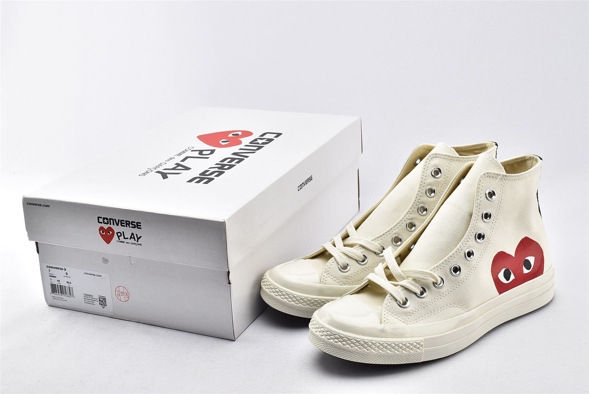 Converse Chuck Taylor All-Star 70s Hi Comme des Garcons PLAY White - vstockx