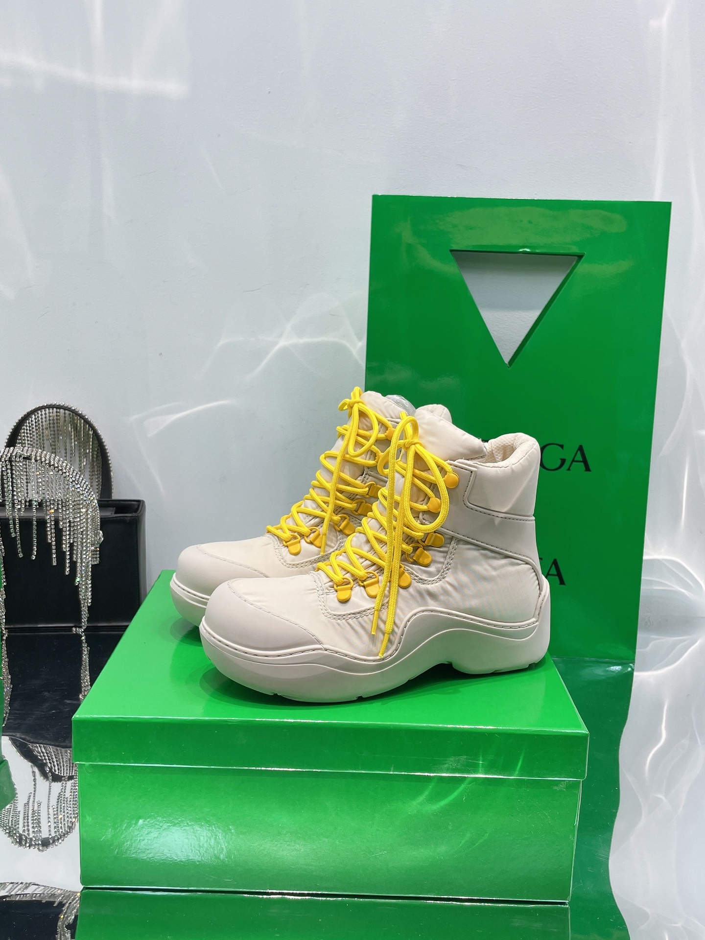 Bottega Veneta Puddle Bomber Lace-up Rubber And Shell Boots 3 - vstockx