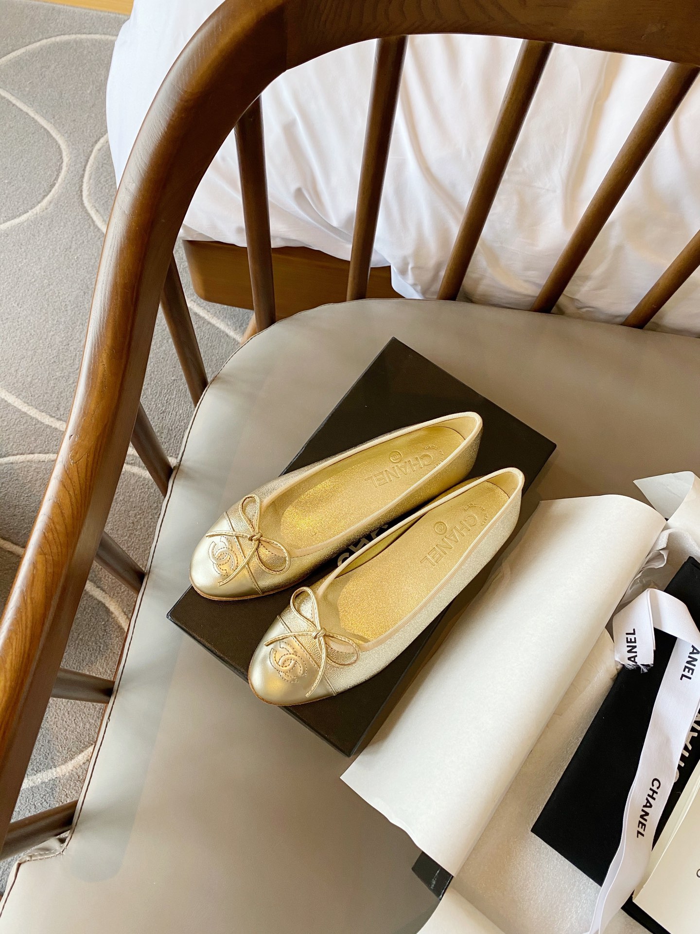 Chanel Ballerinas Fabric & Grosgrain 12 - vstockx