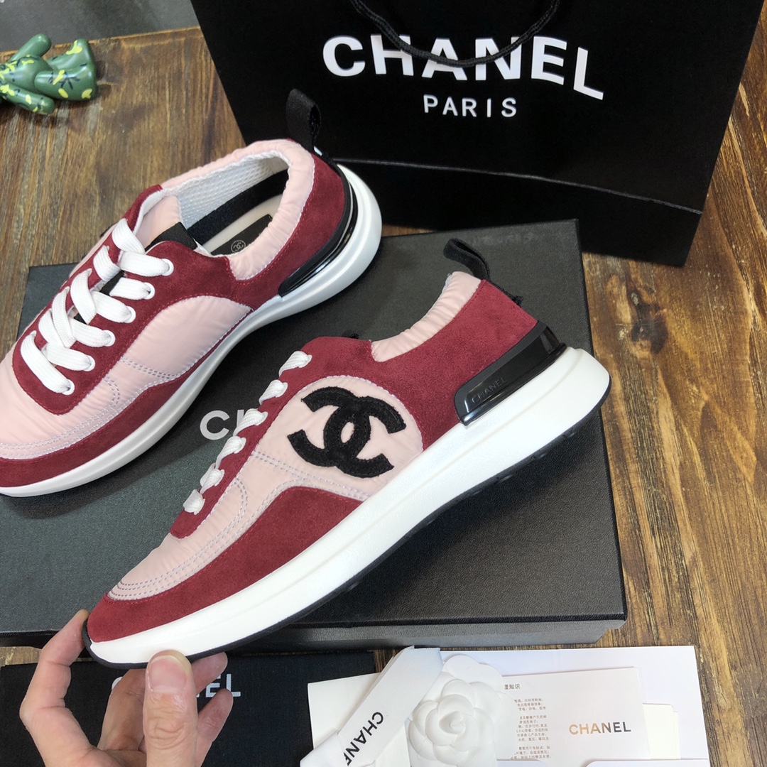 Chanel Fabric & Suede Calfskin Low Top Sneaker 35 - vstockx