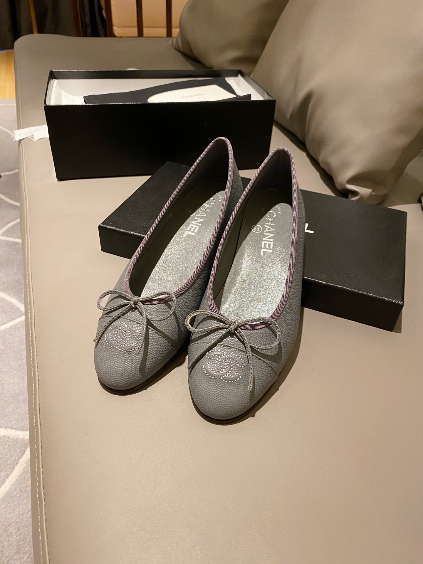 Chanel Ballerinas Fabric & Grosgrain 14 - vstockx