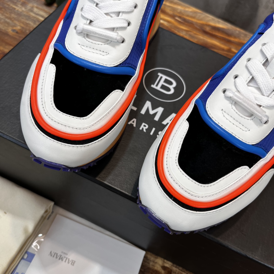 Balmain Velvet nylon and mesh low-top Racer sneaker 18 - vstockx