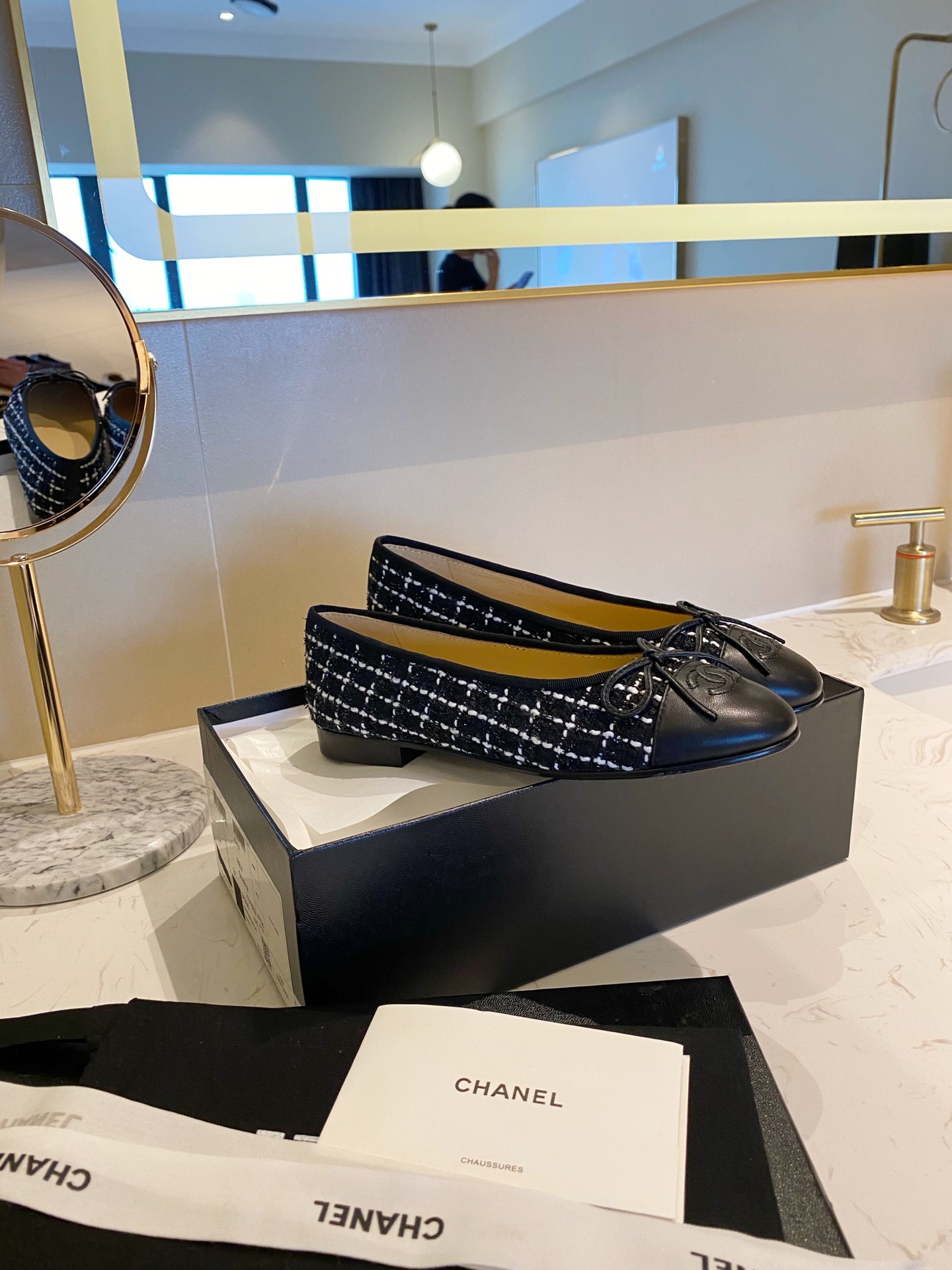 Chanel Ballerinas Fabric & Grosgrain 22 - vstockx