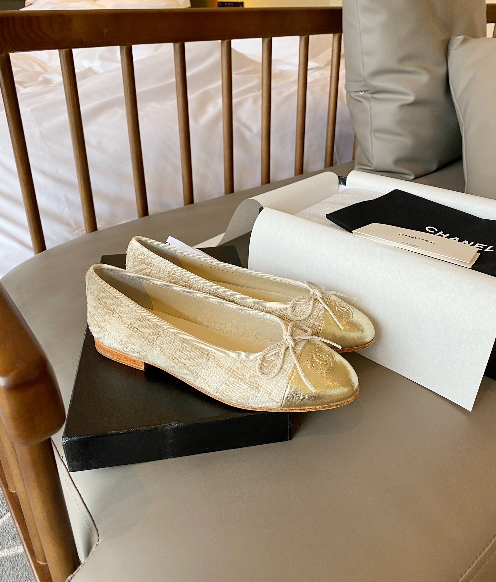 Chanel Ballerinas Fabric & Grosgrain 25 - vstockx