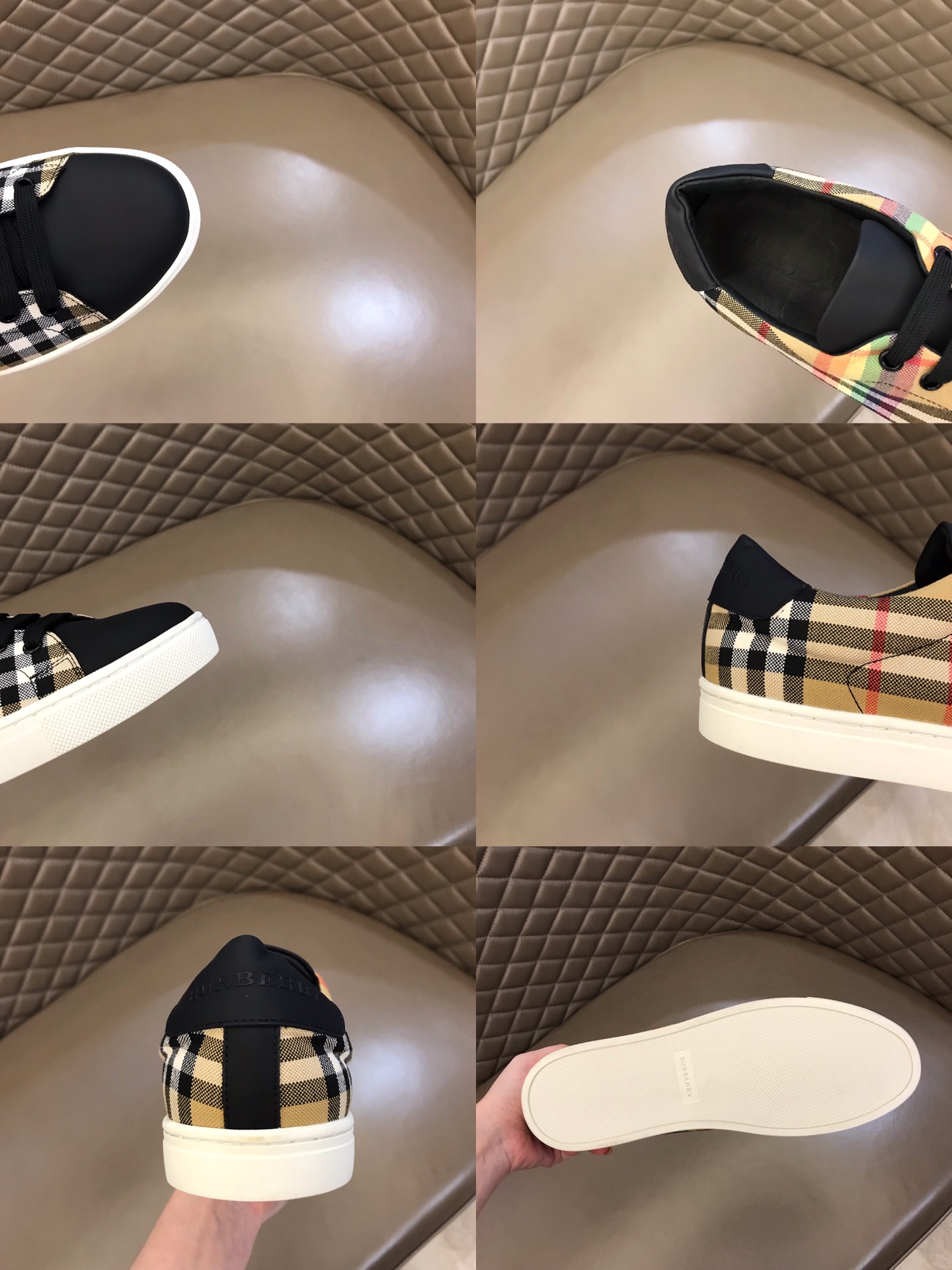 Burberry Perforated Check Sneaker 50 - vstockx