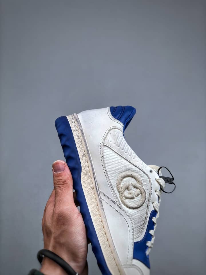 Gucci MAC80 Sneaker Off white and blue leather - vstockx