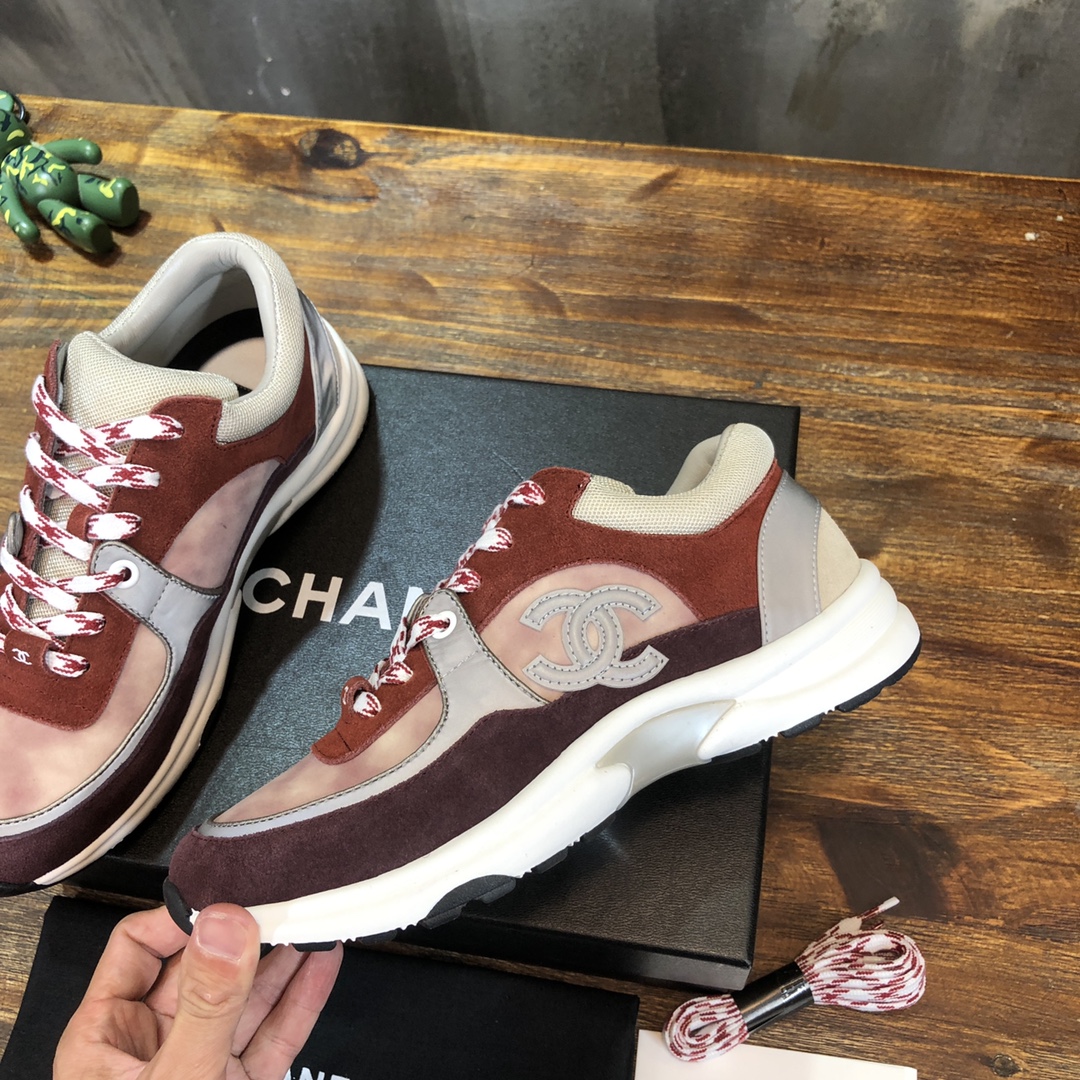 Chanel Fabric & Suede Calfskin Low Top Sneaker 43 - vstockx