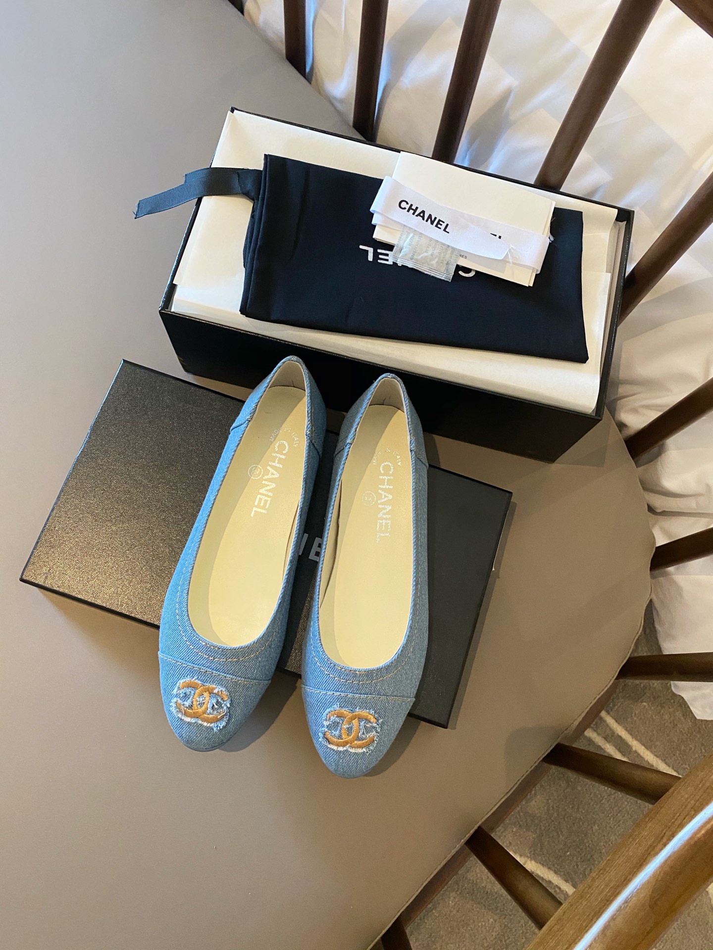 Chanel Ballerinas Fabric & Grosgrain 16 - vstockx