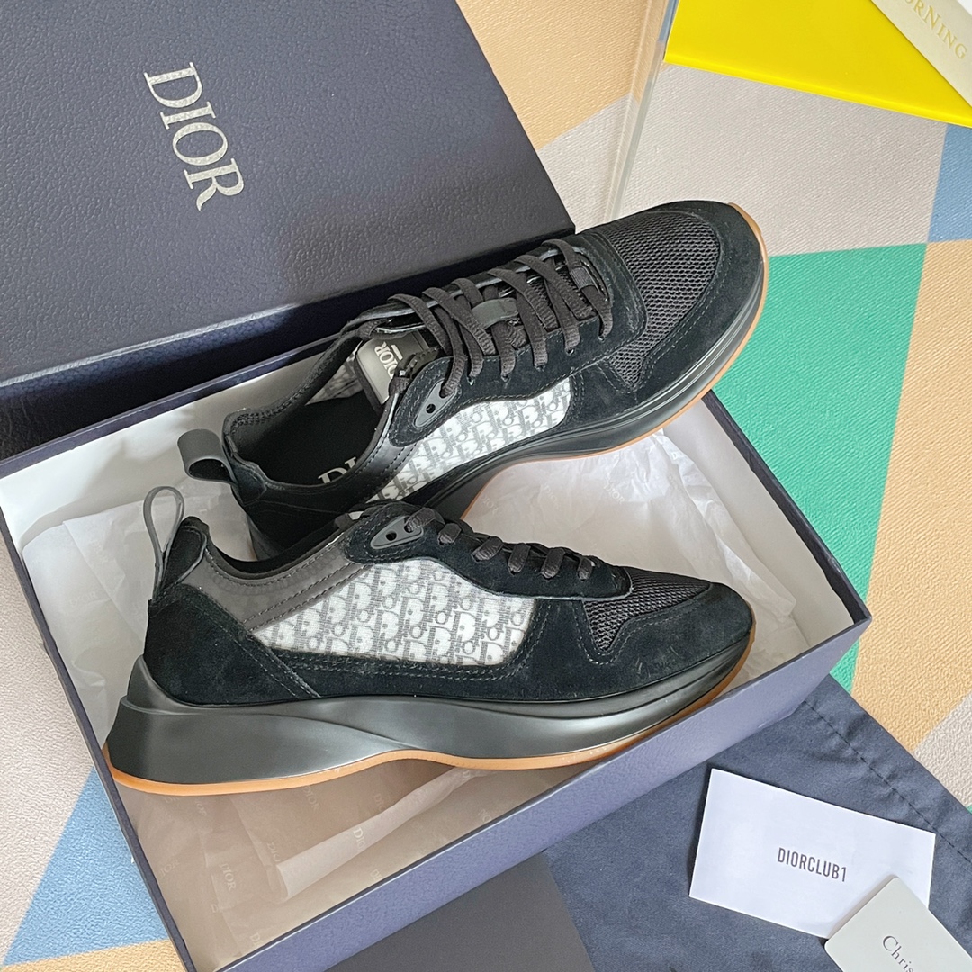 Dior B25 Runner Black Oblique Suede - vstockx