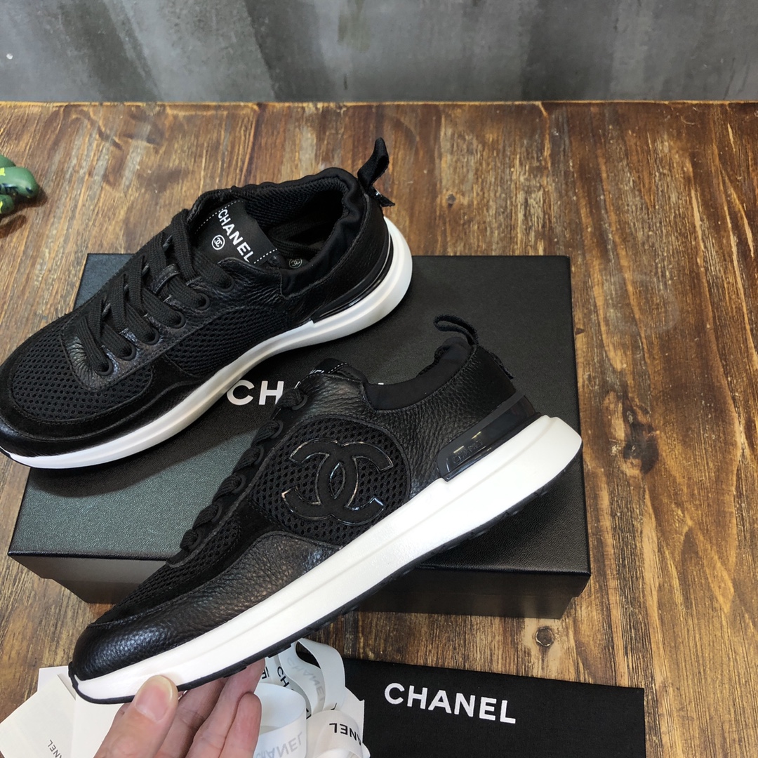 Chanel Fabric & Suede Calfskin Low Top Sneaker 38 - vstockx