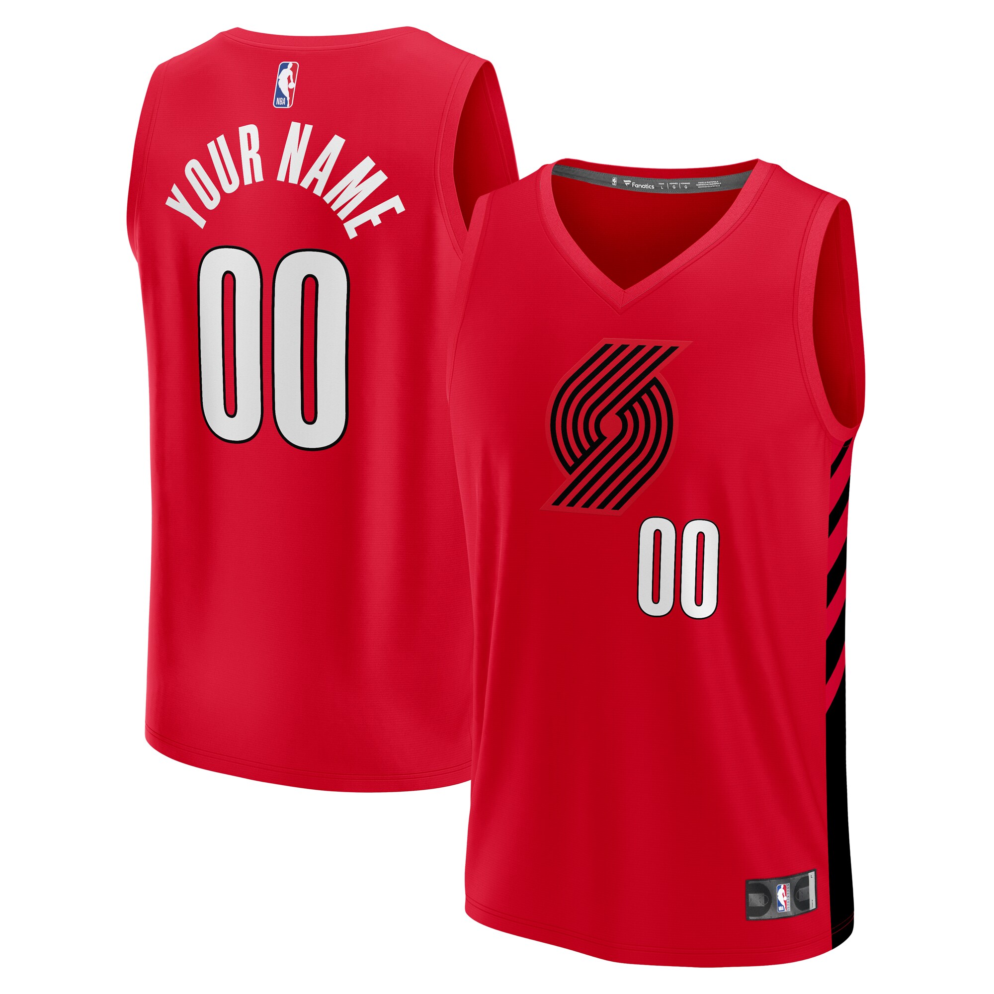 Portland Trail Blazers Fanatics Branded Youth Fast Break Replica Custom Jersey - Statement Edition - Red - vstockx