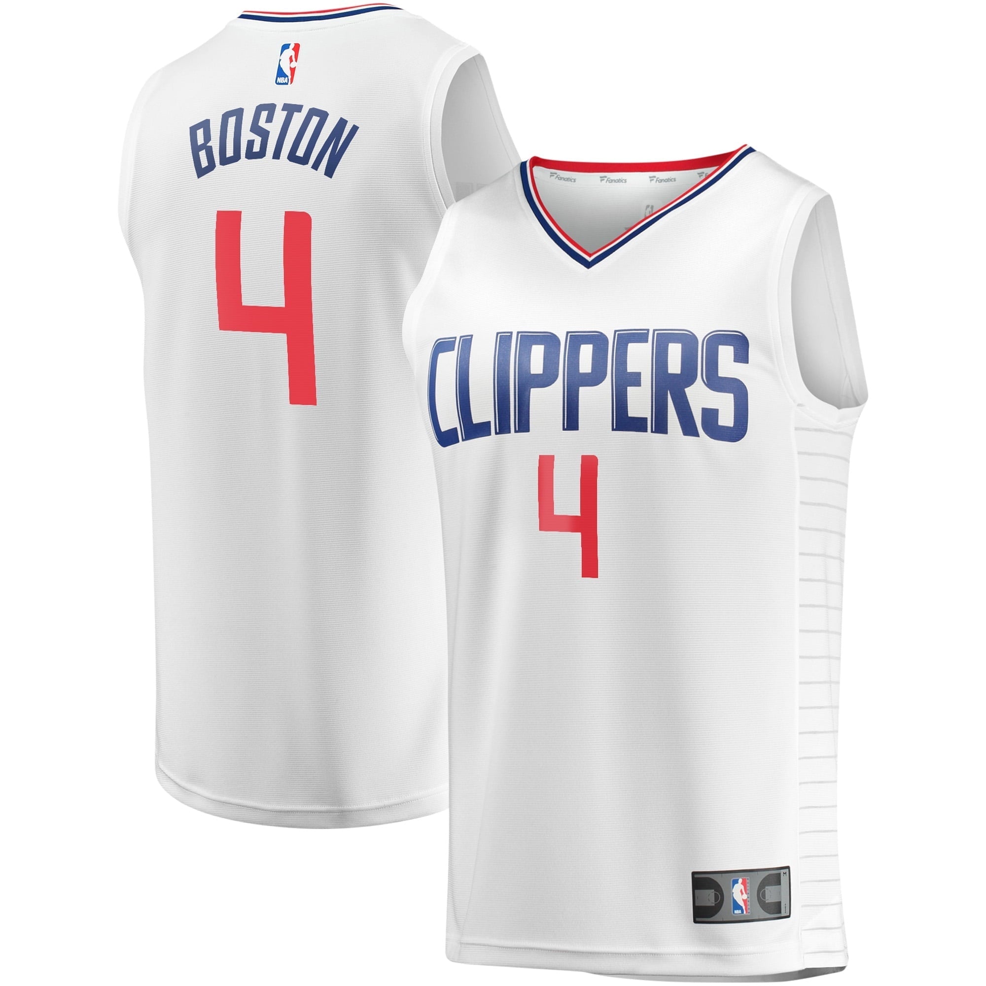 Youth Fanatics Branded Brandon Boston White LA Clippers Fast Break Player Jersey - Association Edition - vstockx
