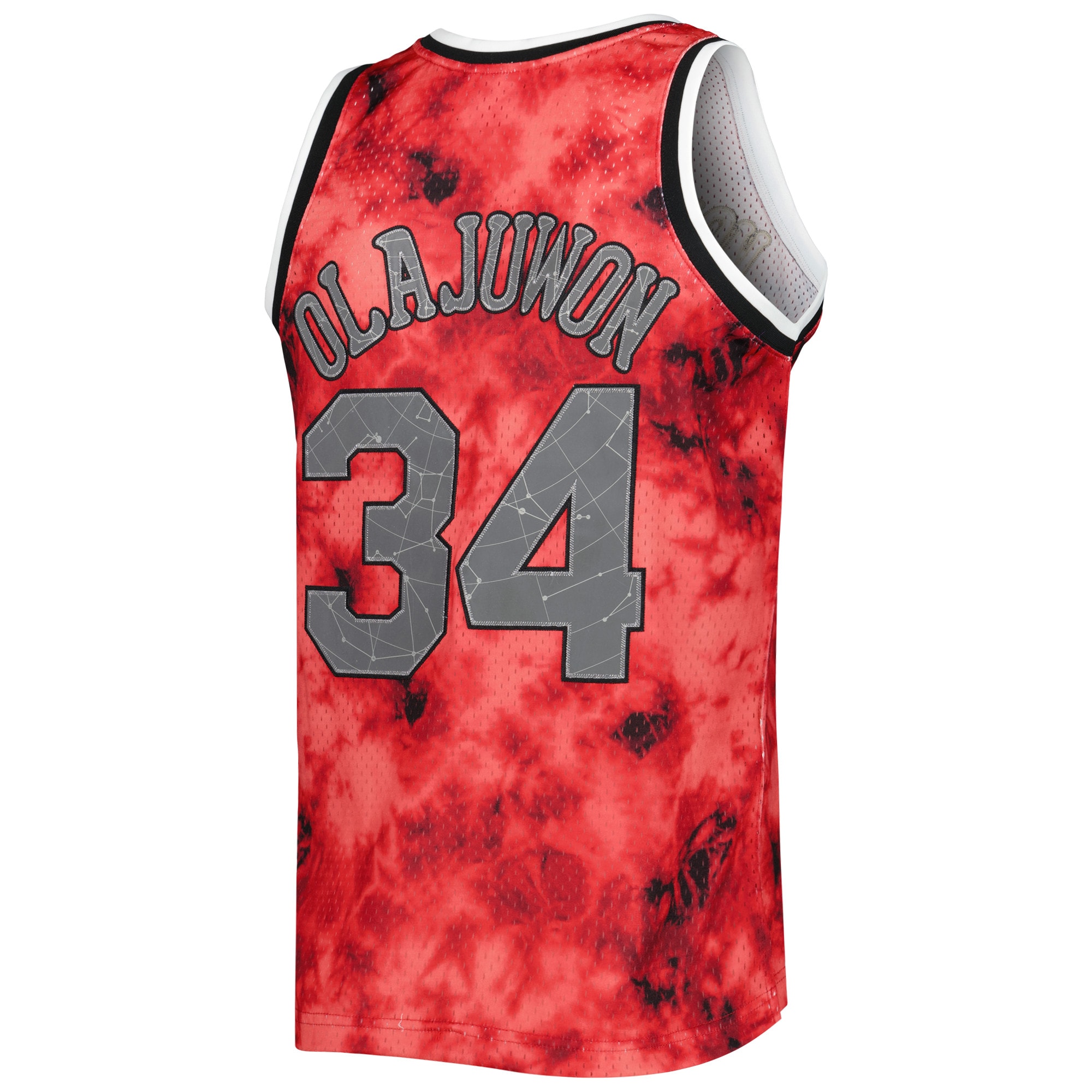 Hakeem Olajuwon Houston Rockets Mitchell & Ness 1993/94 Galaxy Swingman Jersey - Red - vstockx