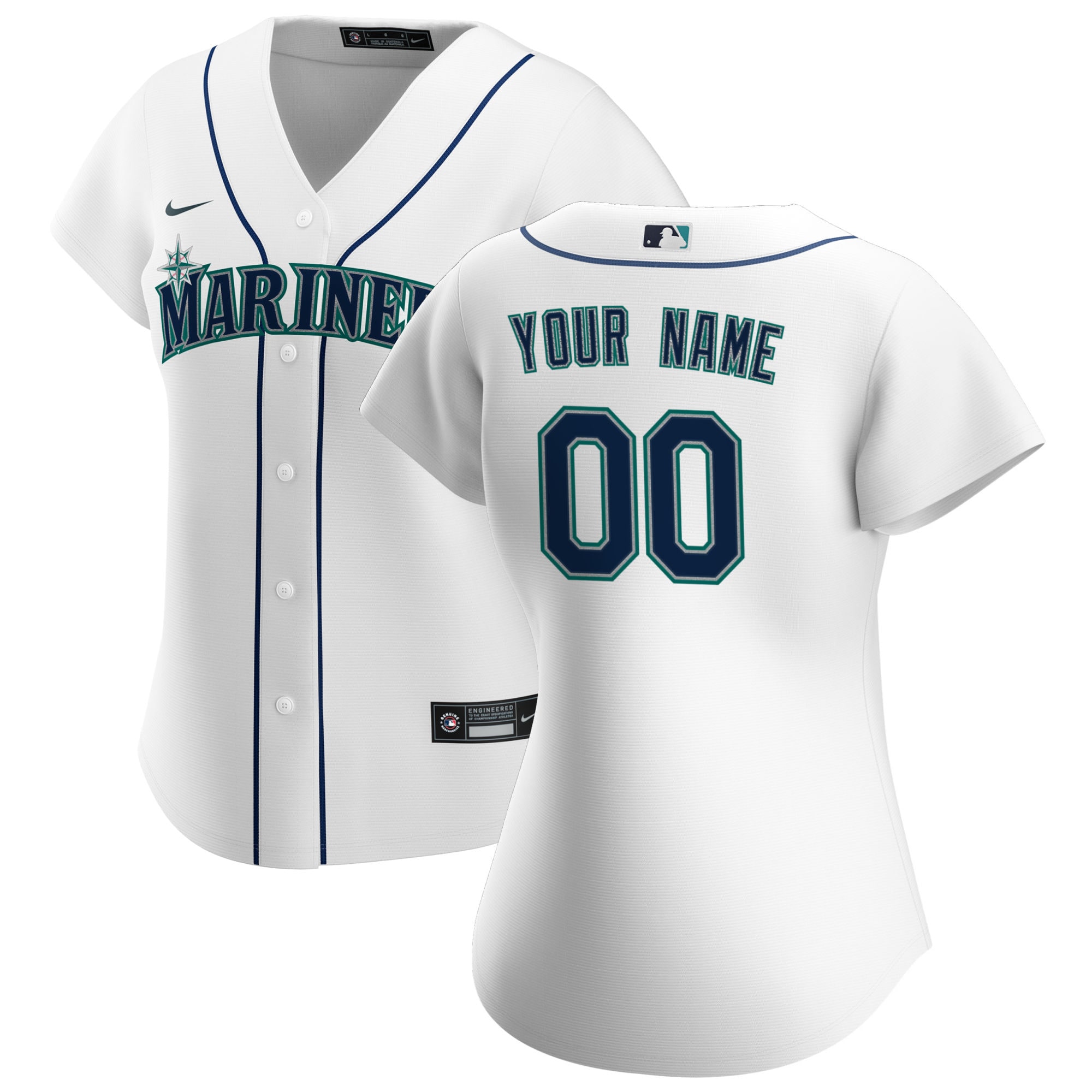 Seattle Mariners Nike Women's Home Replica Custom Jersey - White - vstockx