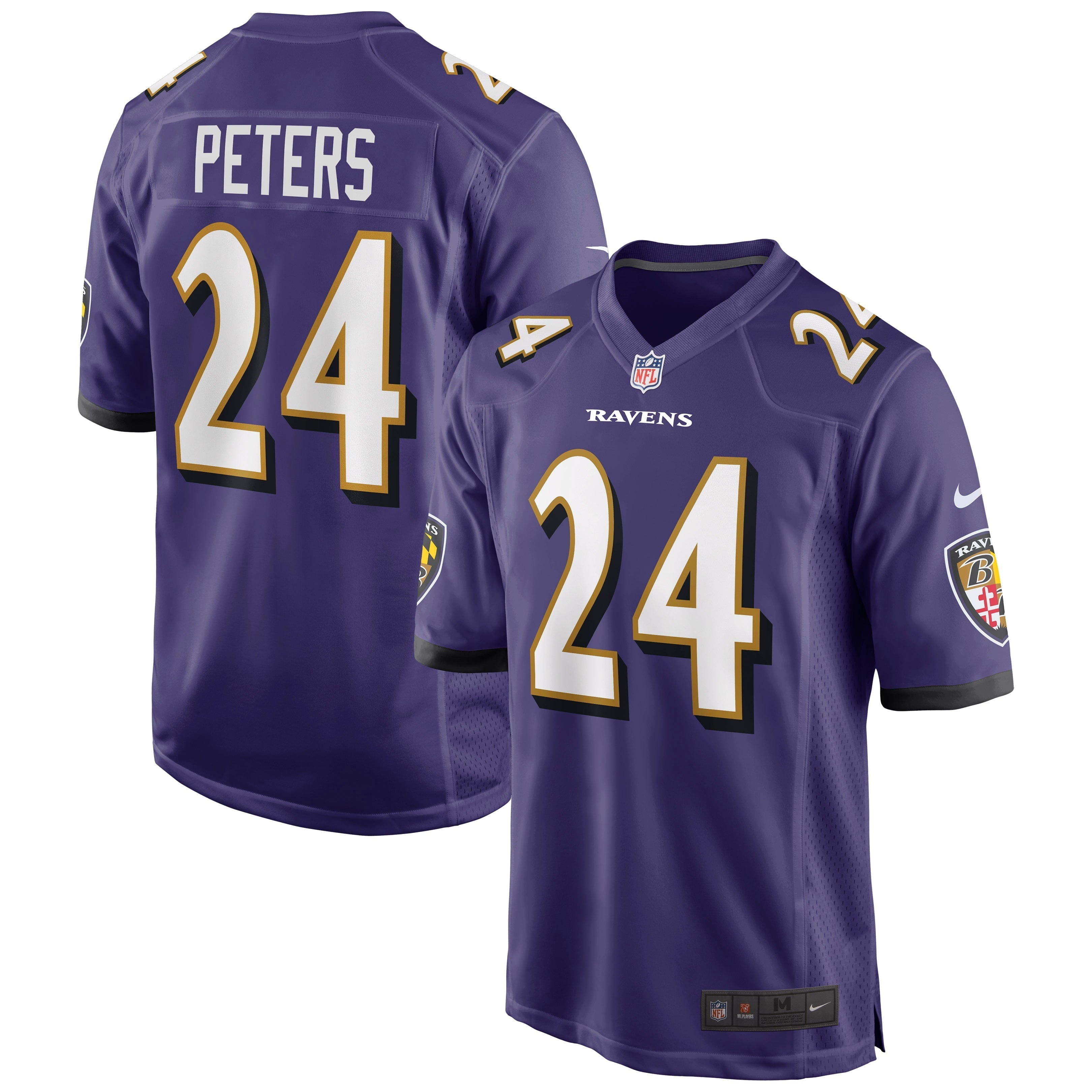 Men's Nike Marcus Peters Purple Baltimore Ravens Game Jersey - vstockx