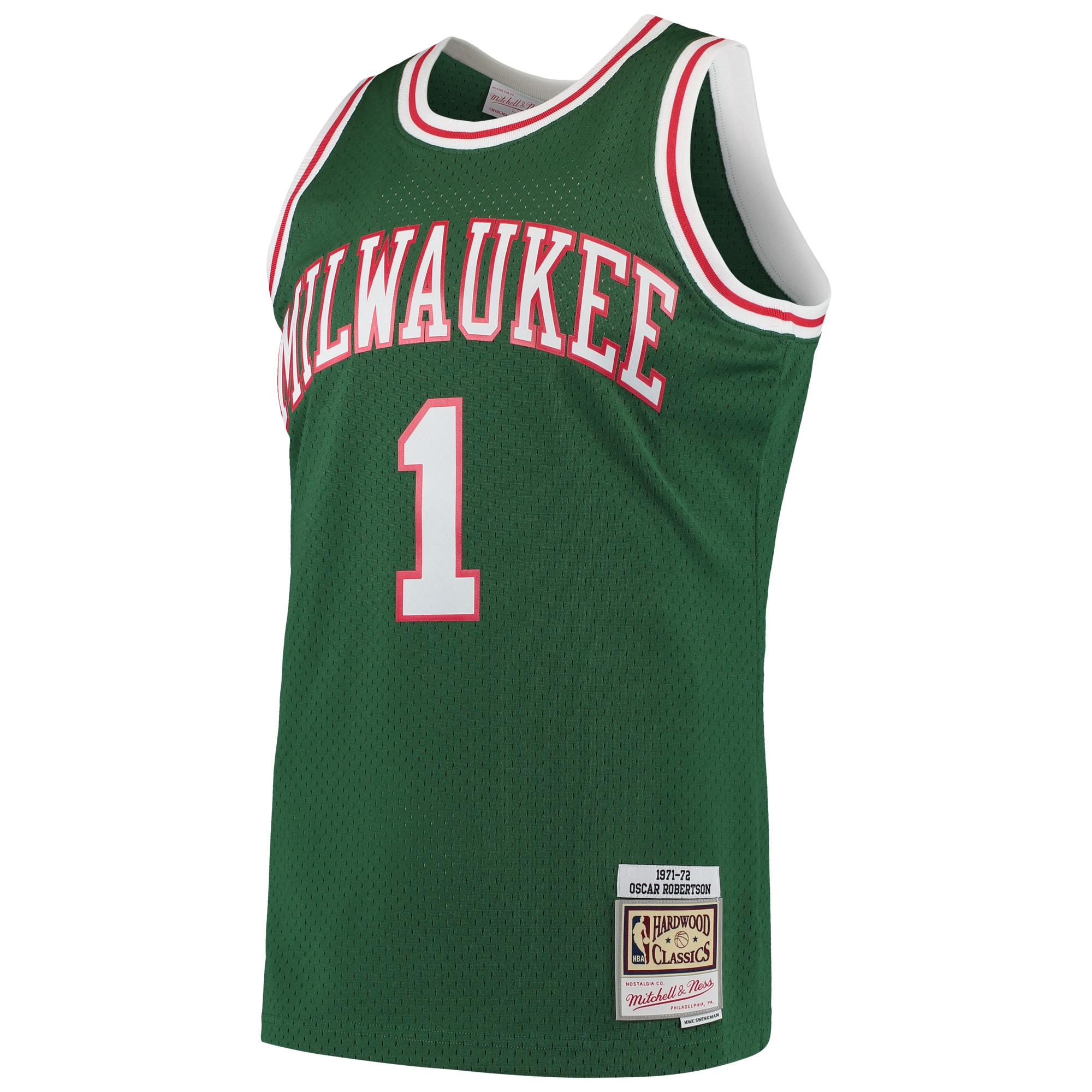 Oscar Robertson Milwaukee Bucks Mitchell & Ness Hardwood Classics Swingman Jersey - Green - vstockx