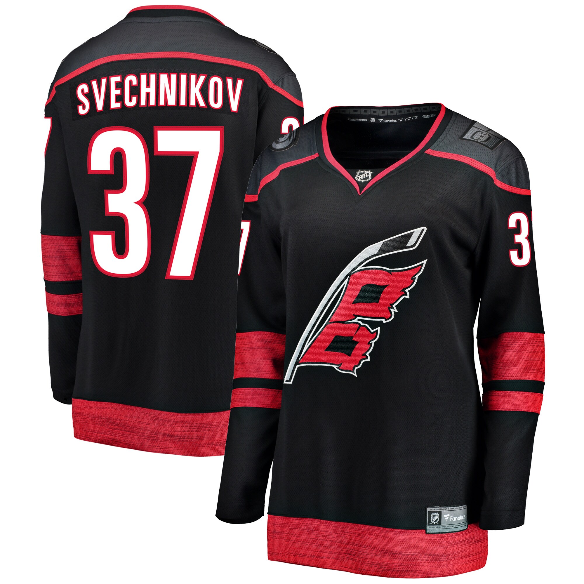 Andrei Svechnikov Carolina Hurricanes Fanatics Branded Women's Home Premier Breakaway Player Jersey - Black - vstockx