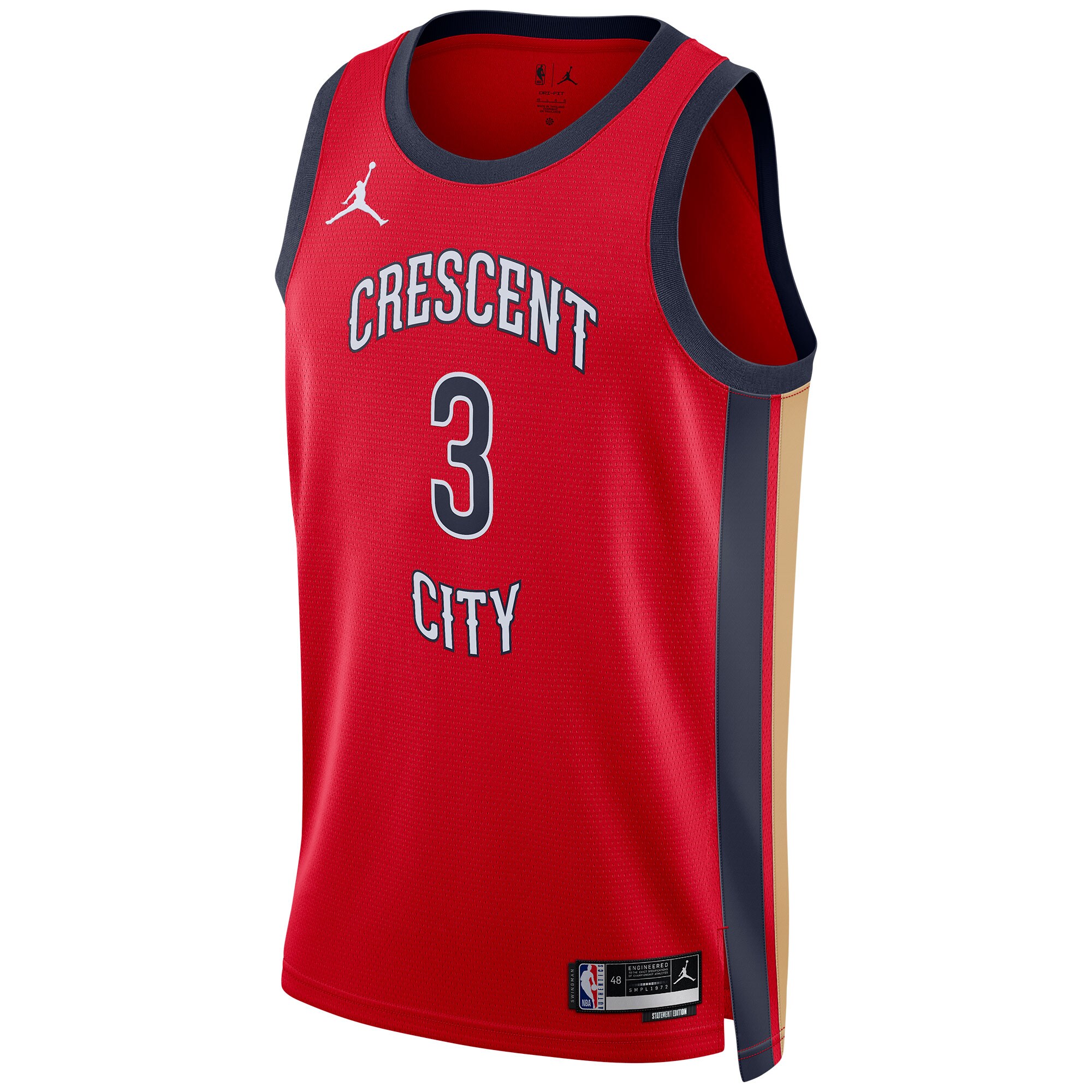 CJ McCollum New Orleans Pelicans Jordans Brand Unisex Swingman Jersey - Statement Edition - Red - vstockx