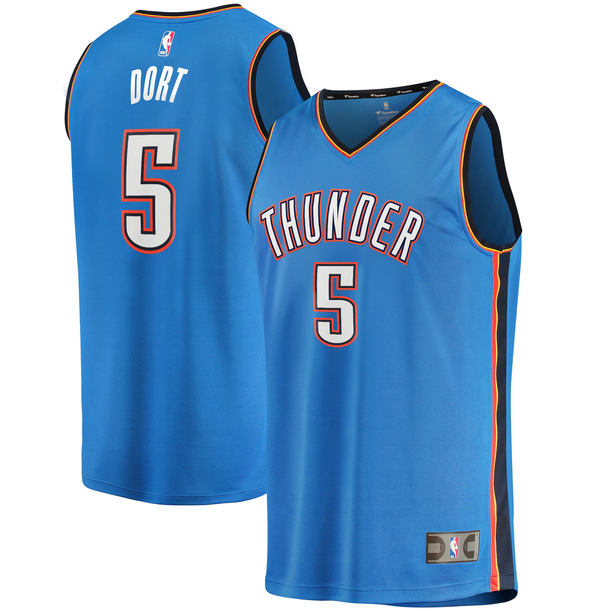 Luguentz Dort Oklahoma City Thunder Fanatics Branded Youth Fast Break Player Jersey - Icon Edition - Blue - vstockx