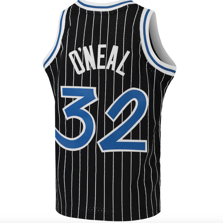 Youth Mitchell & Ness Shaquille O'Neal Black Orlando Magic 1994-95 Hardwood Classics Swingman Throwback Jersey - vstockx