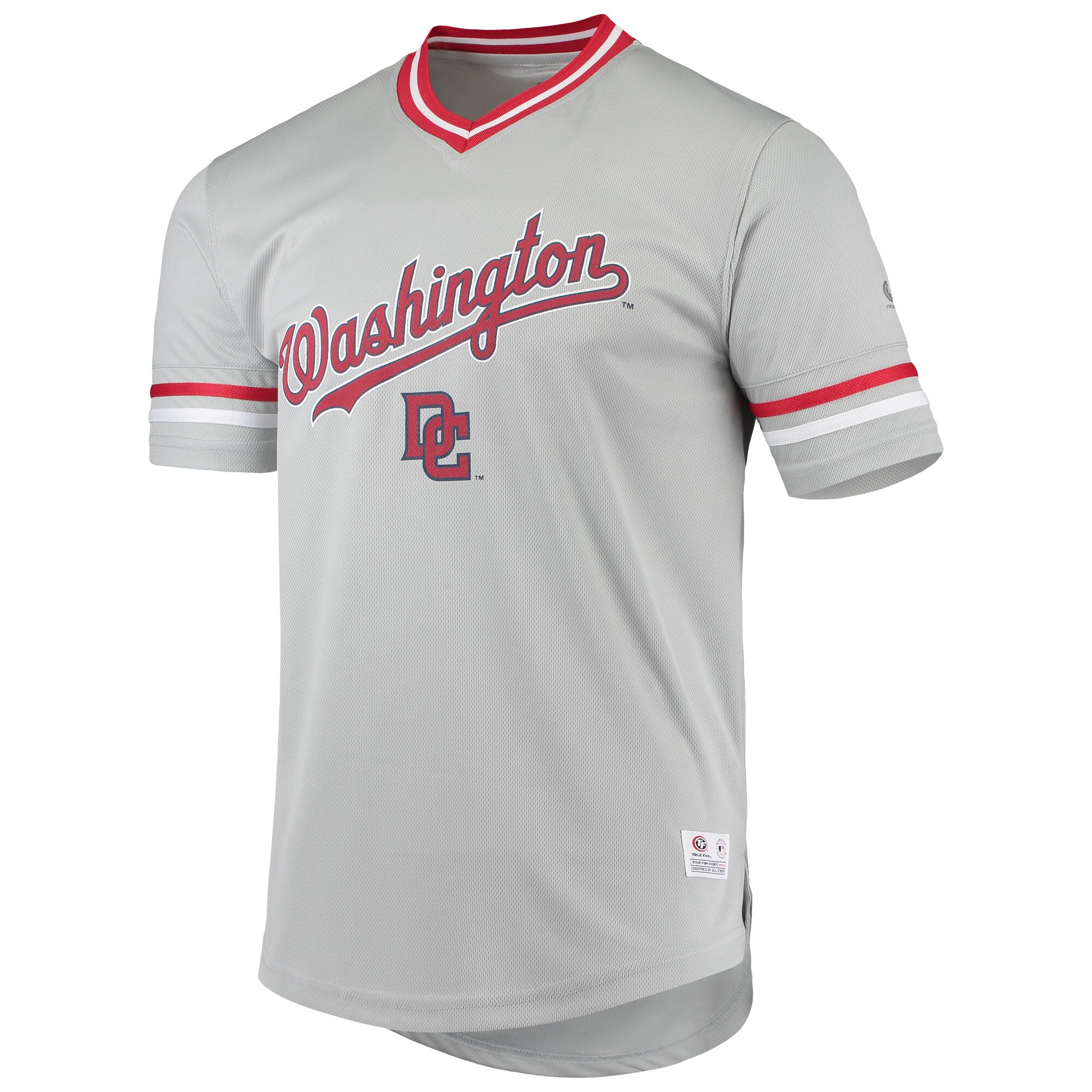 Men's Gray Washington Nationals Replica V-Neck Jersey - vstockx