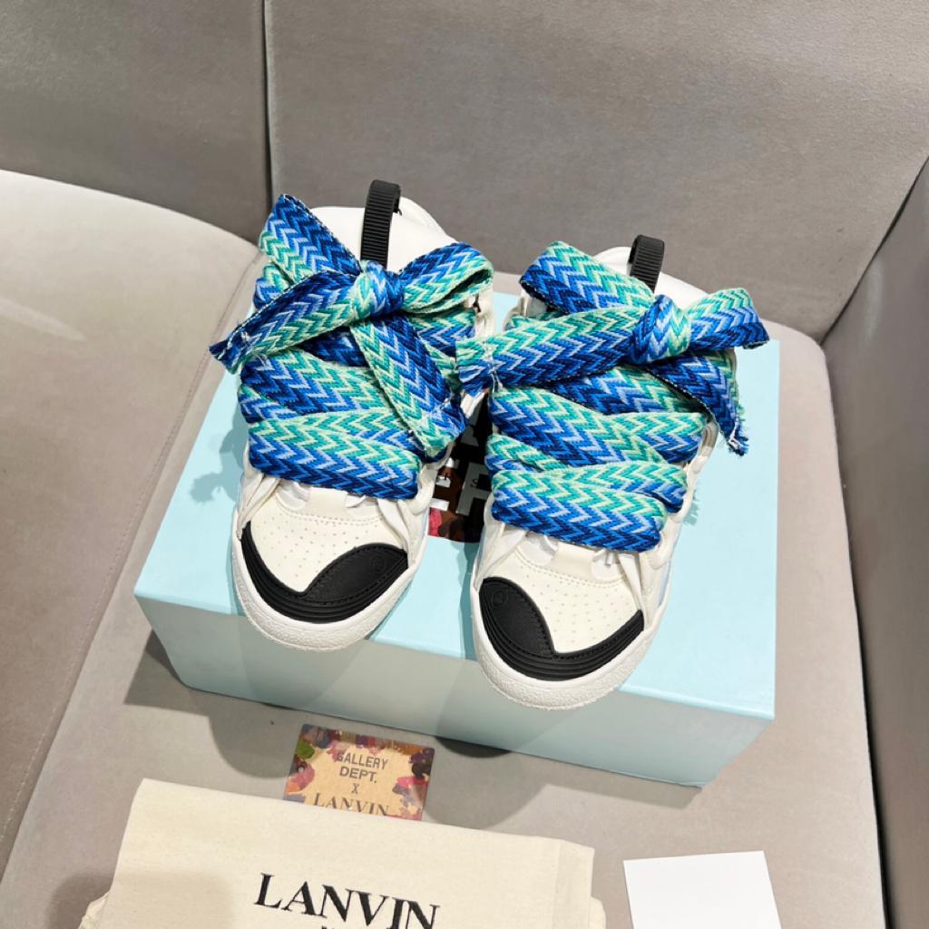 Lanvin Curb Sneaker White Blue - vstockx