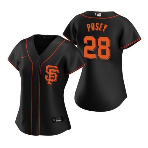 Womens San Francisco Giants Buster Posey Cool Base Replica Jersey Black - vstockx