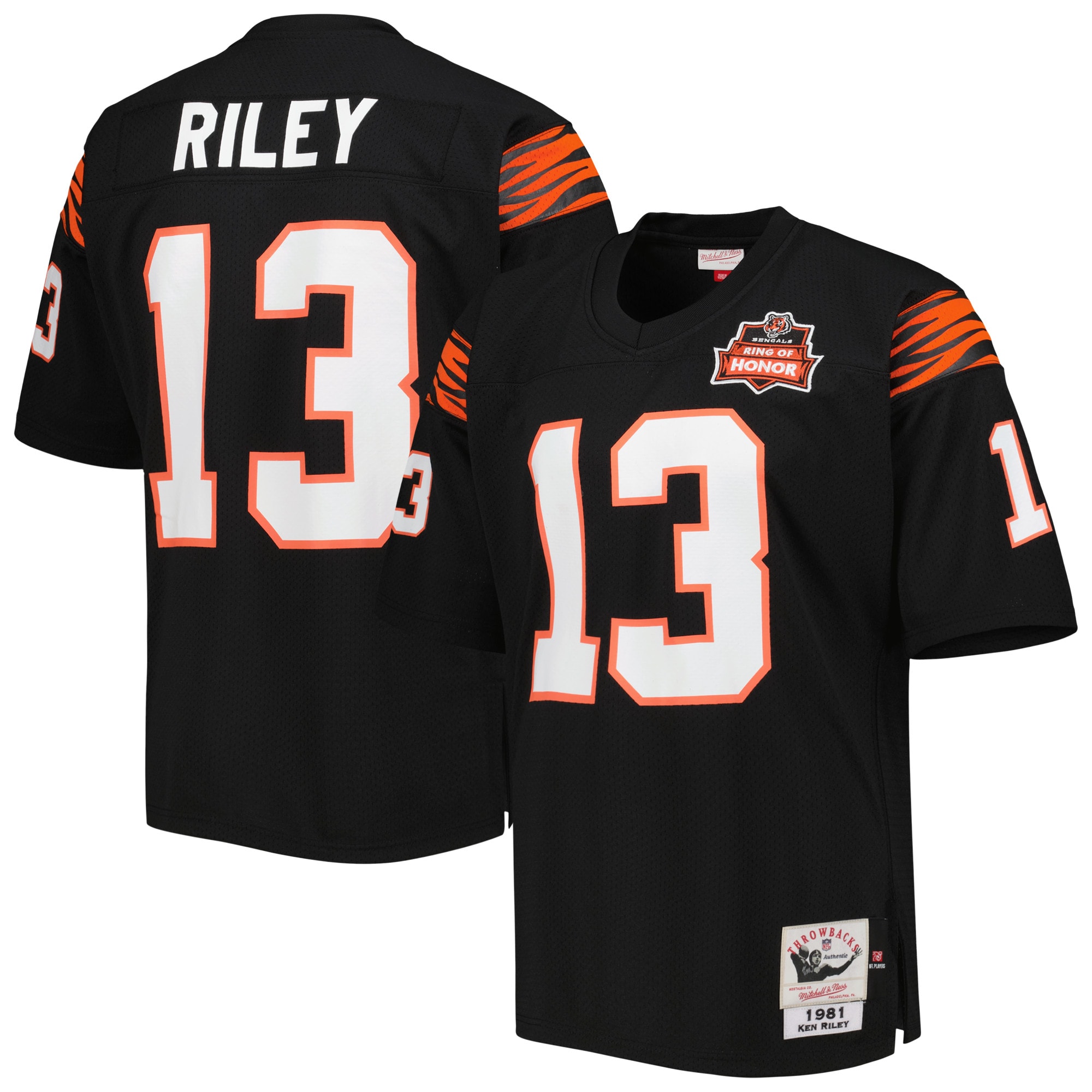 Ken Riley Cincinnati Bengals Mitchell & Ness 1981 Authentic Retired Player Jersey - Black - vstockx