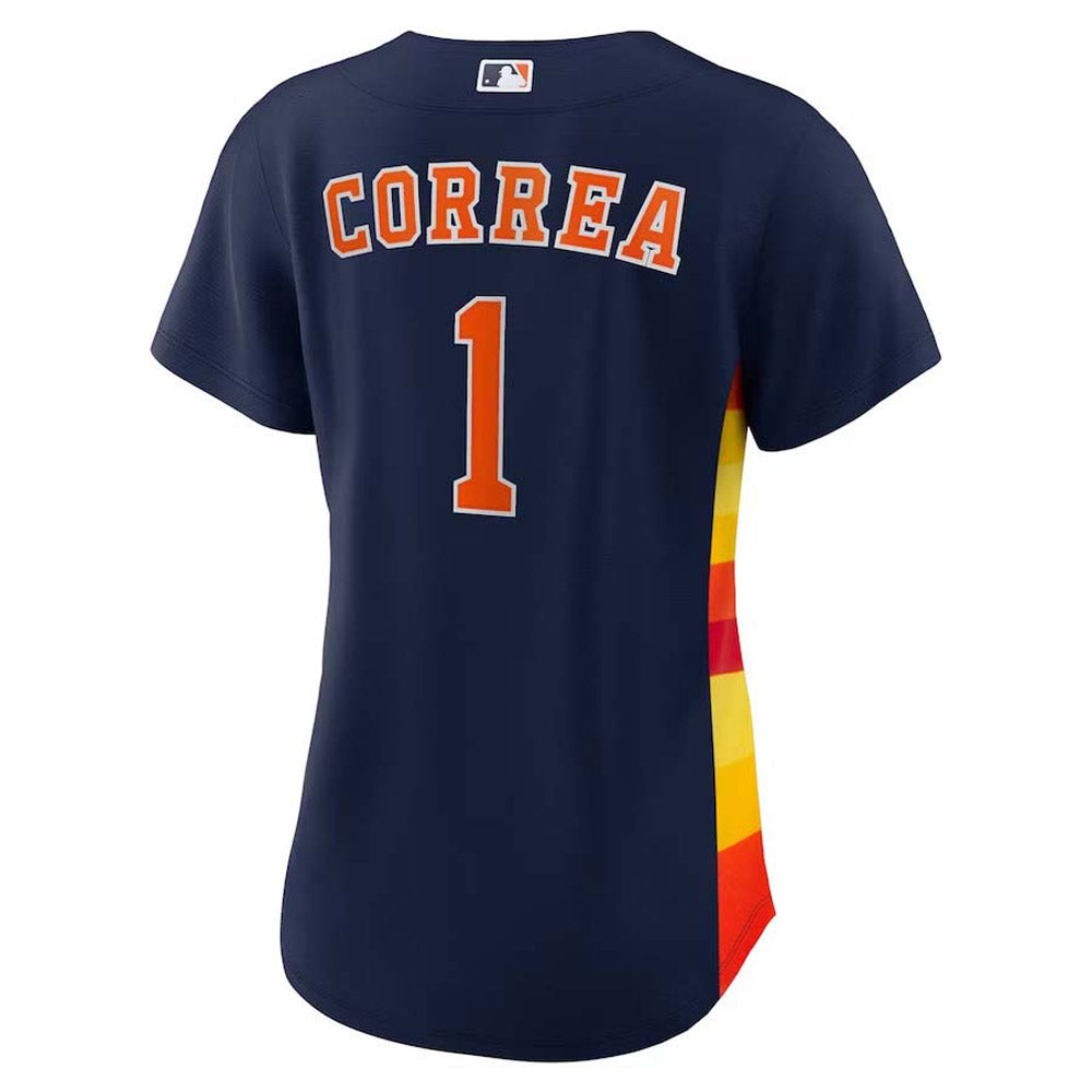 Women's Houston Astros Carlos Correa Replica Alternate Jersey - Navy - vstockx
