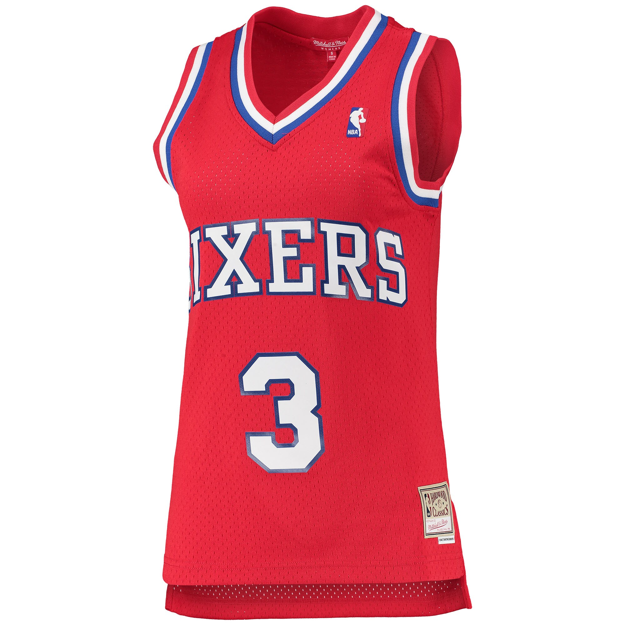 Allen Iverson Philadelphia 76ers Mitchell & Ness Women's 2002-03 Hardwood Classics Swingman Jersey - Red - vstockx