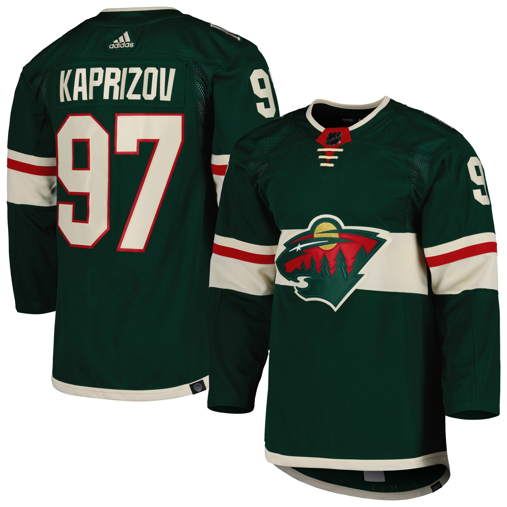 Kirill Kaprizov Minnesota Wild adidas Home Primegreen Authentic Pro Player Jersey - Green - vstockx