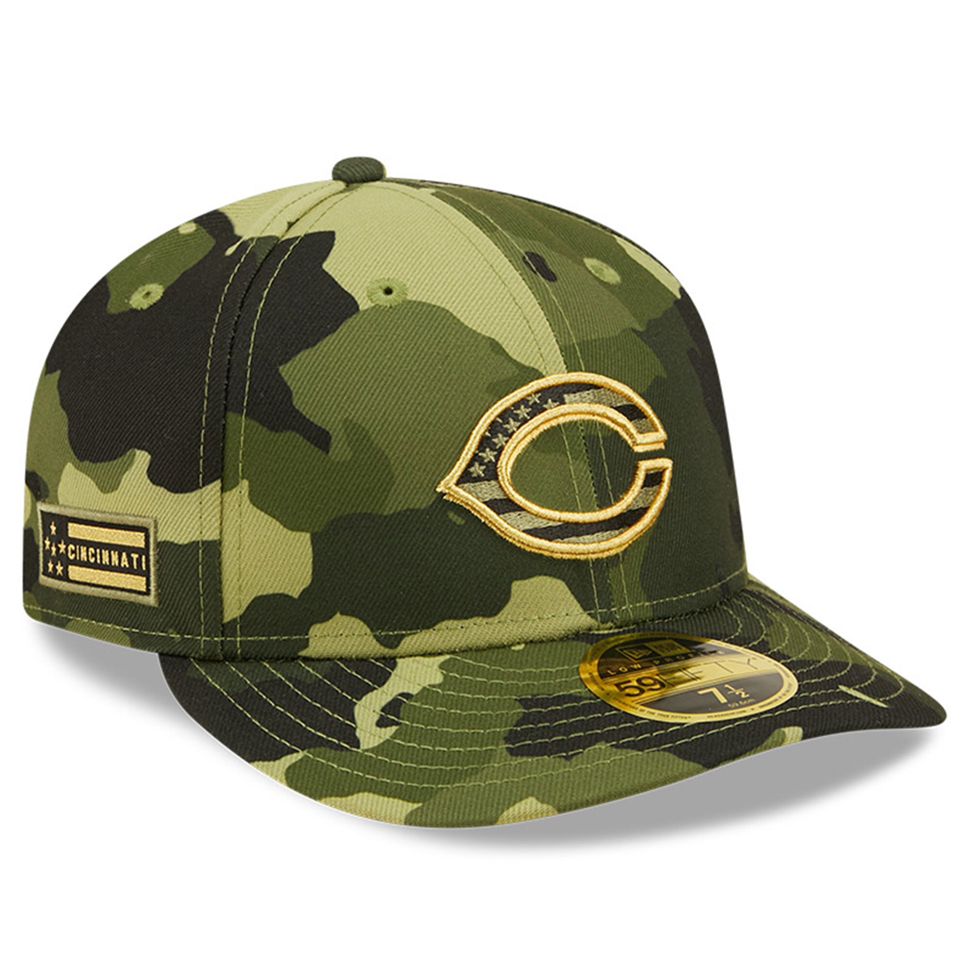 Cincinnati Reds New Era 2022 Armed Forces Day On-Field Low Profile 59FIFTY - Camo - vstockx