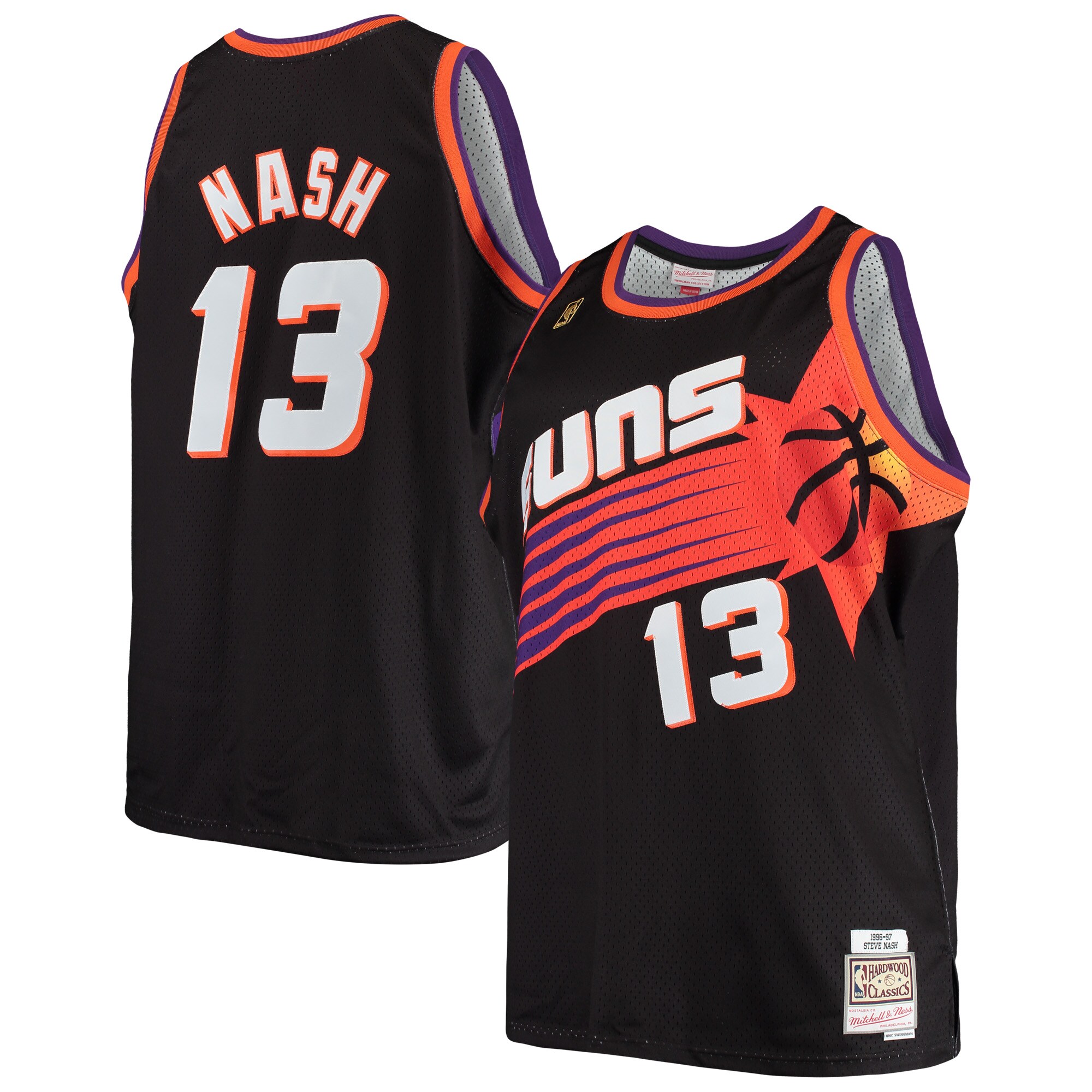Steve Nash Phoenix Suns Mitchell & Ness Big & Tall Hardwood Classics Jersey - Black - vstockx