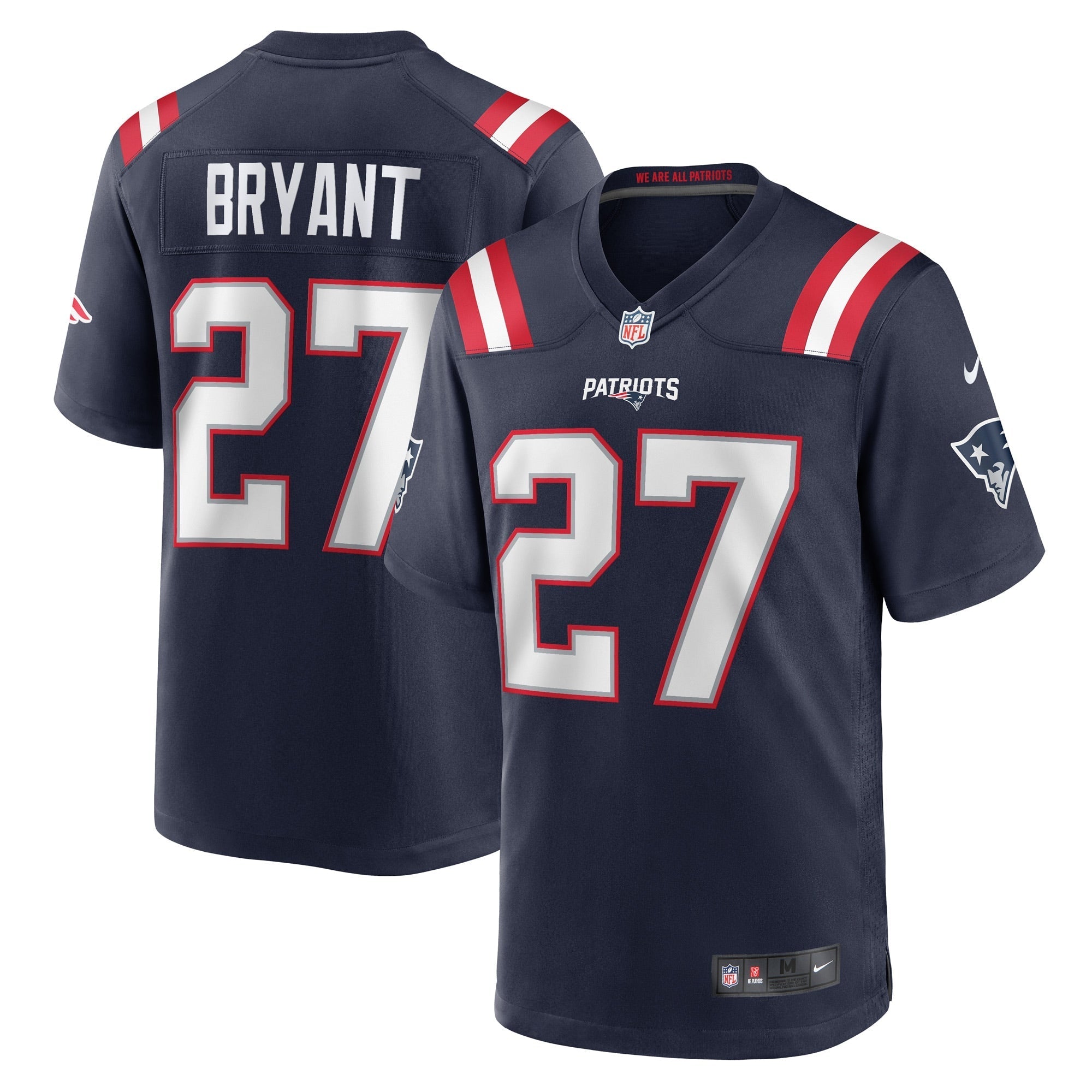 Men's Nike Myles Bryant Navy New England Patriots Game Player Jersey - vstockx